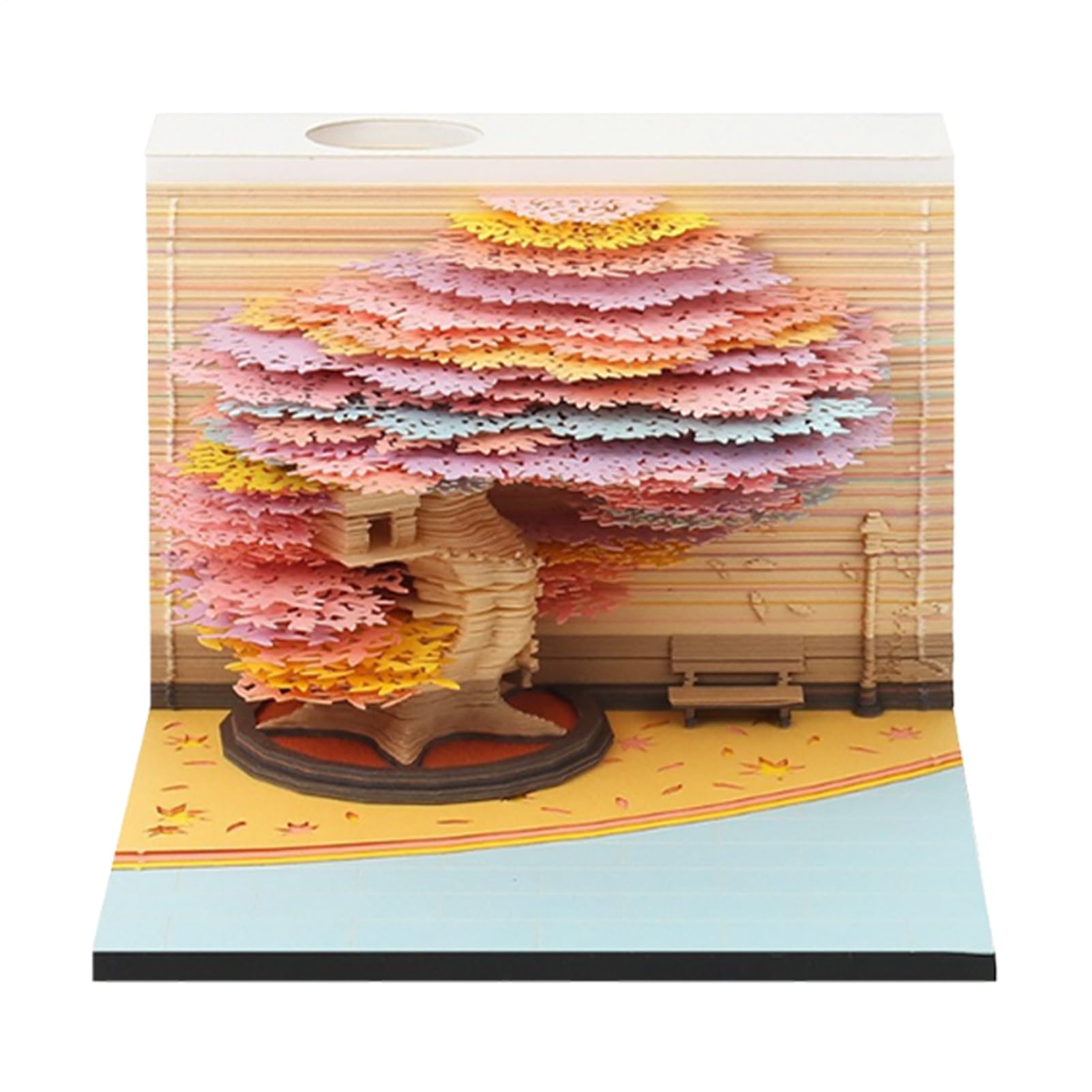 3D-Kalender 2026, 3D-Baumkunst-Kalender, Memo-Block | Papierskulptur, Kunst und Handwerk, Heimdekoration für Lehrer, , Studentenwohnheim, Büro, Party, Weihnachten, Neujahr