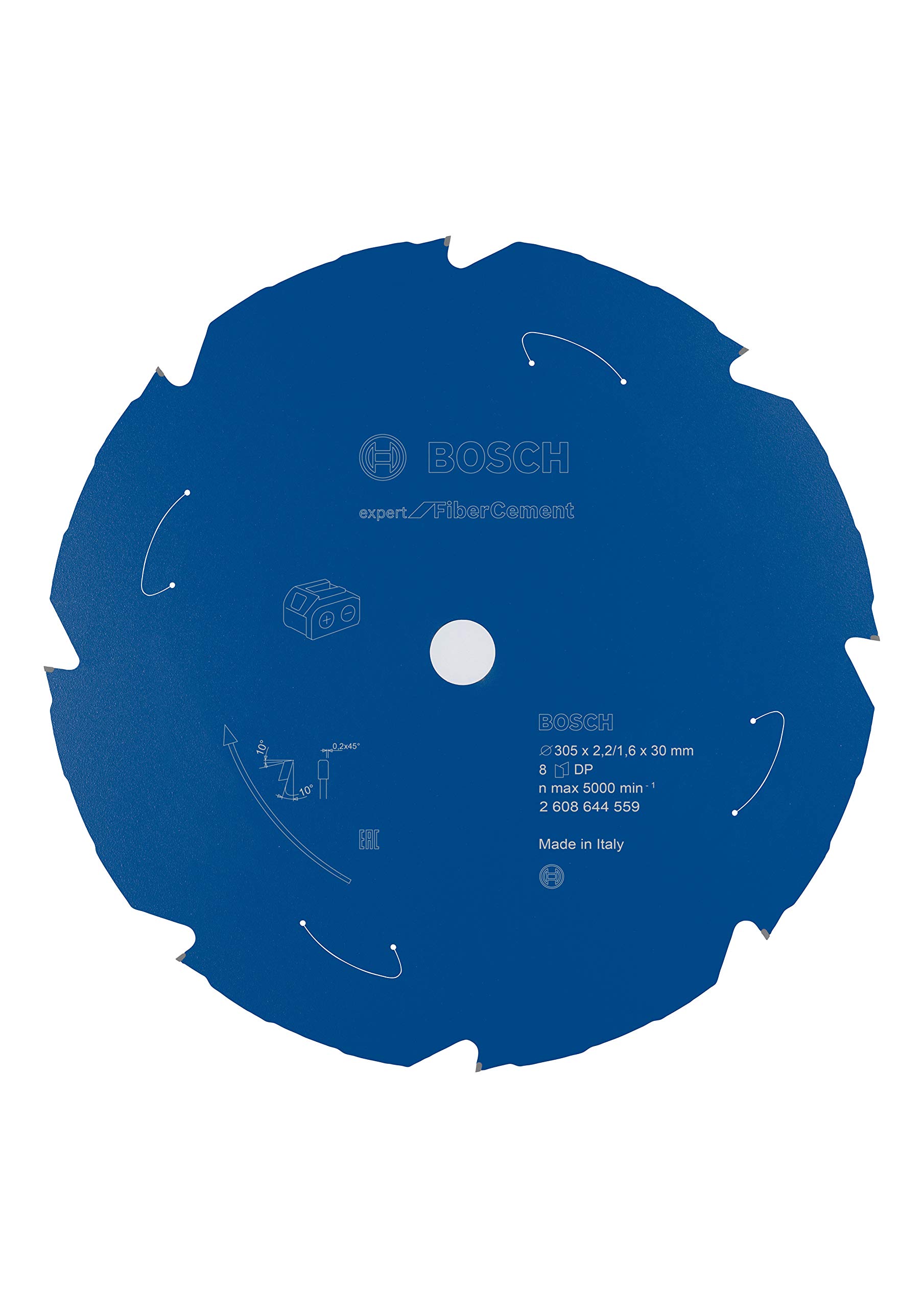 Bosch Professional Disco de sierra circular Expert for Fibre Cement (fibrocemento, 305 x 30 x 2,2 mm, 8 dientes, accesorio de sierra circular sin cable)