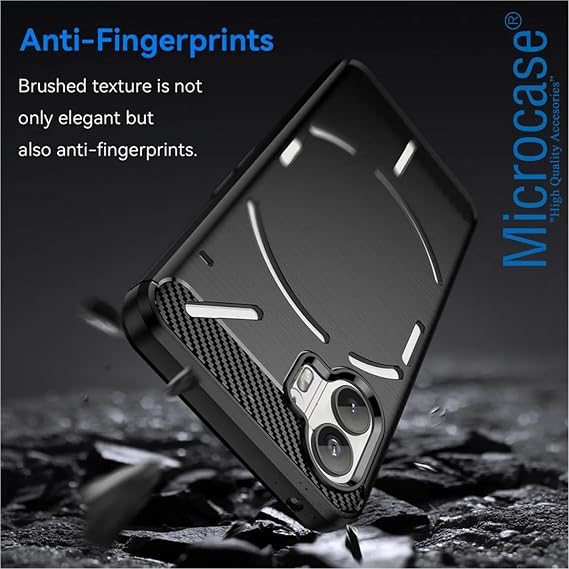 Microcase Nothing Phone 2 Brushed Carbon Fiber Silikon Kılıf - Siyah AL3332