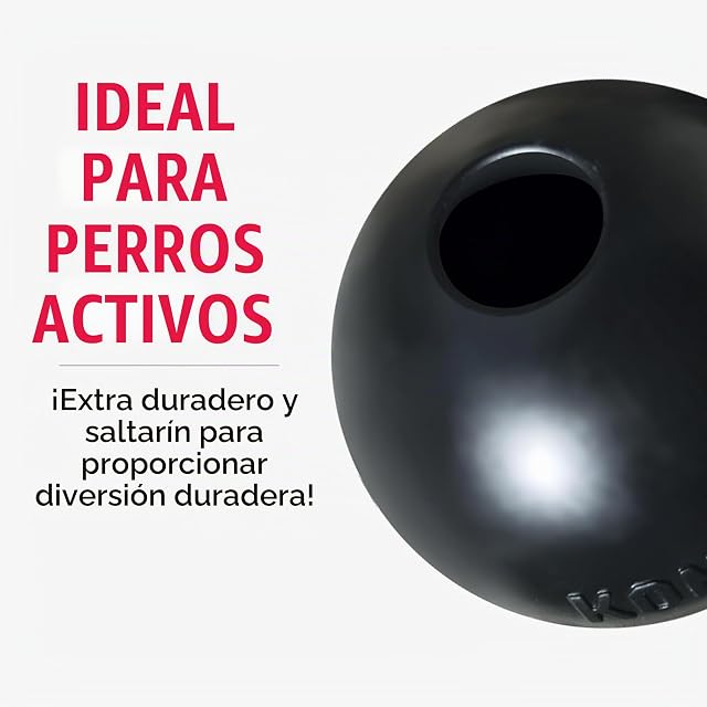 Foto 3 de 8 de KONG Extreme Ball con Agujero para Perros, Negro, Talla Mediana/Grande