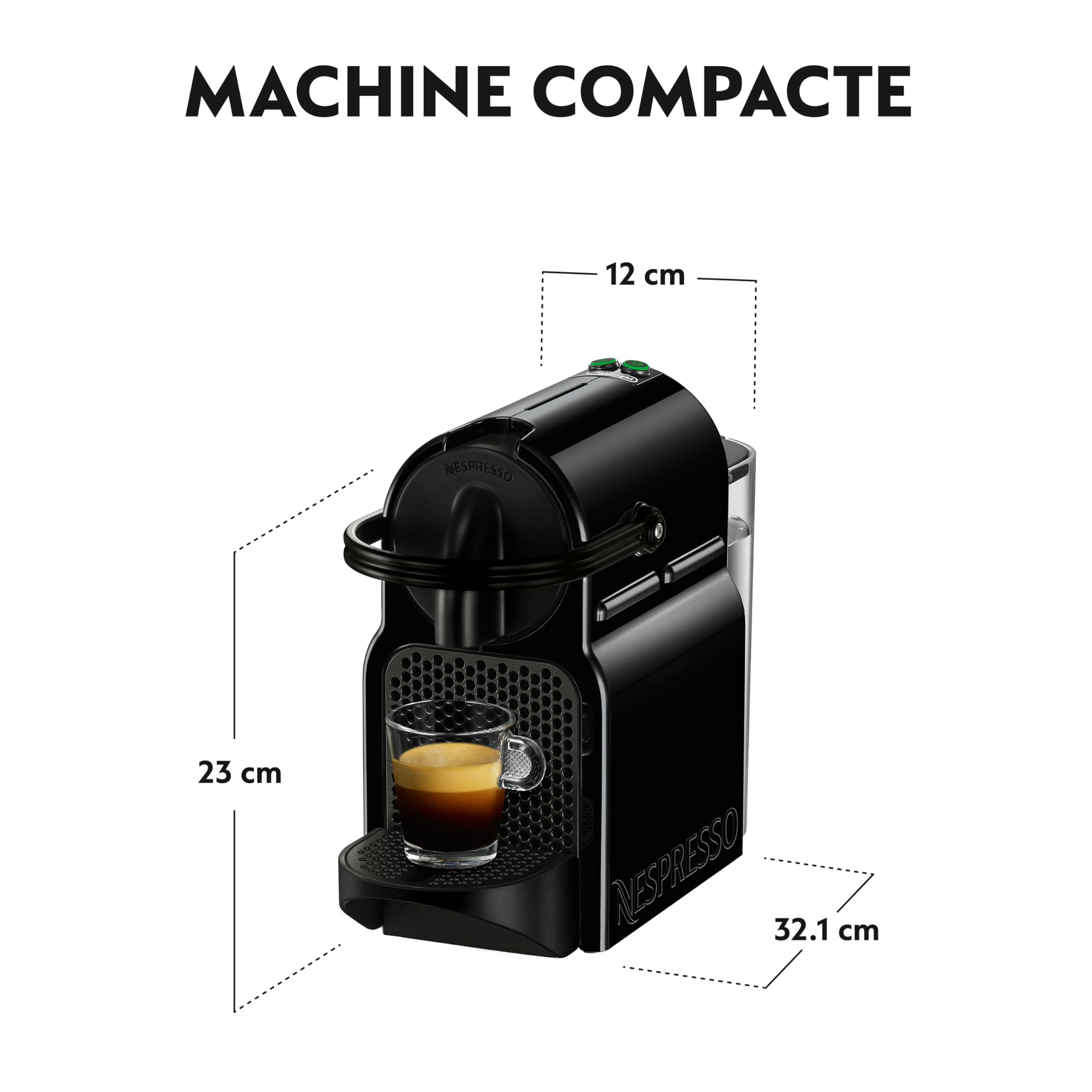 Nespresso Machine à café Inissia noir Delonghi Original - Bundle Top Sélection Ispirazione 100 Capsules