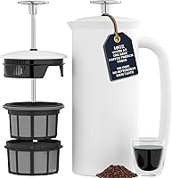 Vista 19 de ESPRO P7 French Press Acero inoxidable 304 – Cafetera de prensa francesa patentada de doble pared con aislamiento de microfiltro, preparación sin