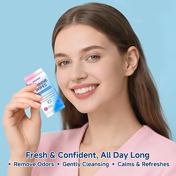 Feminine Wipes 64 Count, Impossibly Compact Travel Mini Packs