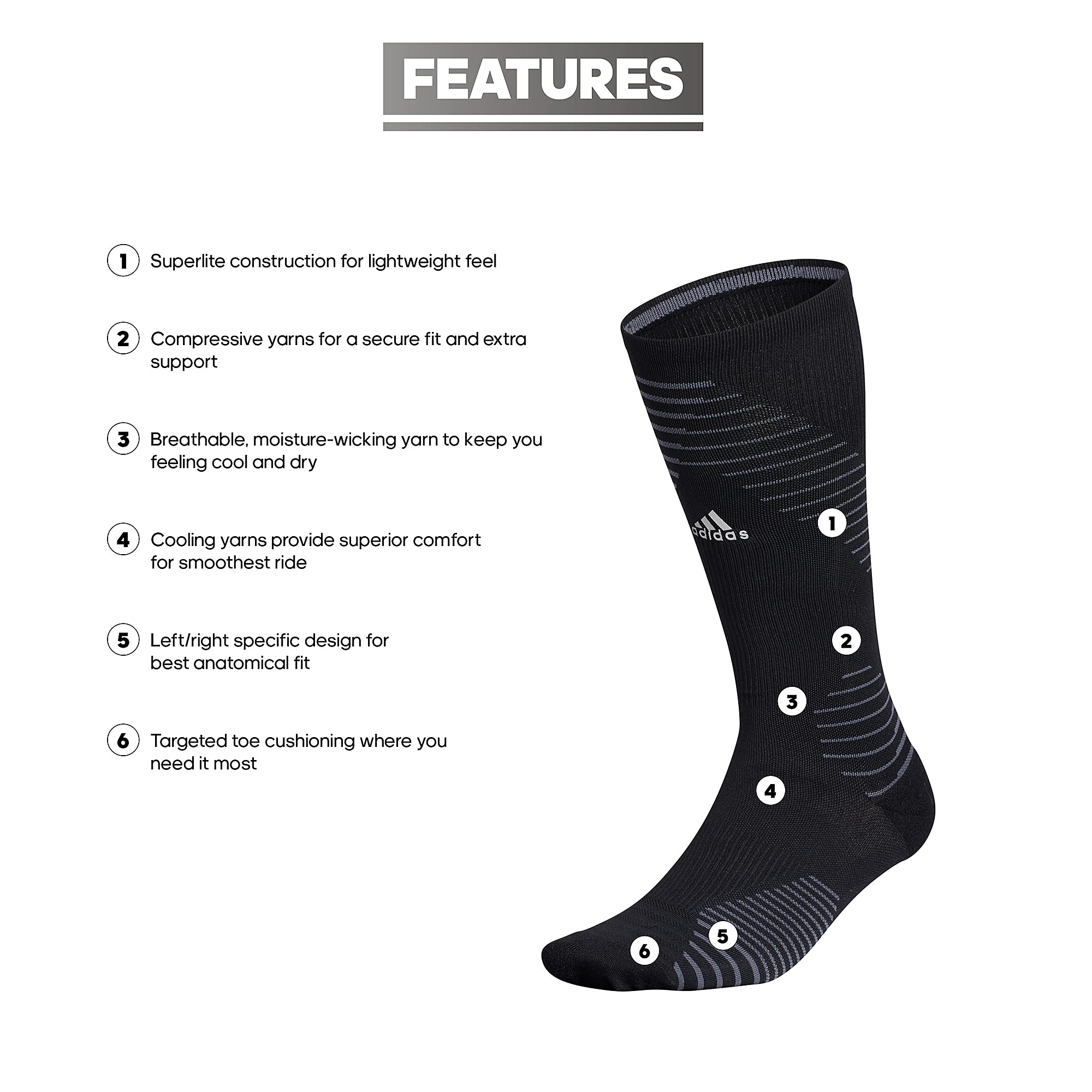 adidas Unisex Running Single Mid-crew Sock skarpety średniej długości mieszane (zestaw 1 szt.)