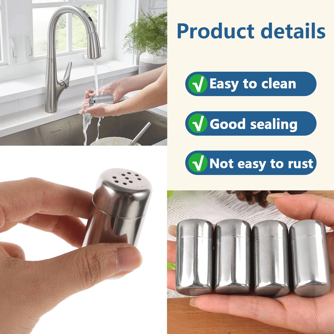 2 pezzi di contenori di ceramica per pepe da cucina, dispenser di