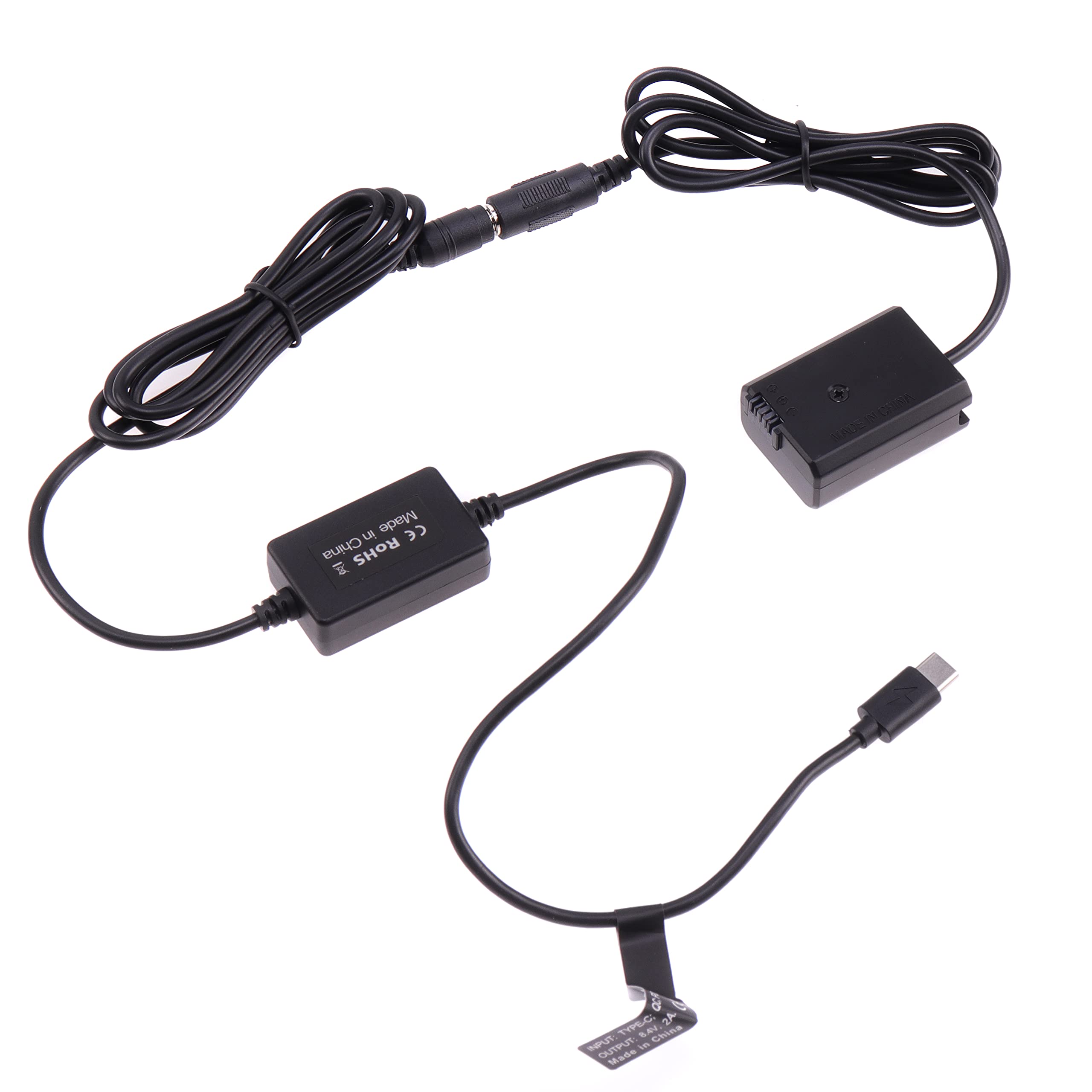 Hersmay Decoded NP-FW50 Dummy Battery Adapter +Tipo C Cavo per Sony ZV-E10 A7 A7R A7S A7M A7II A7S2 A7M2 A7R2 A6500 A6400 A6300 DSLR Camera