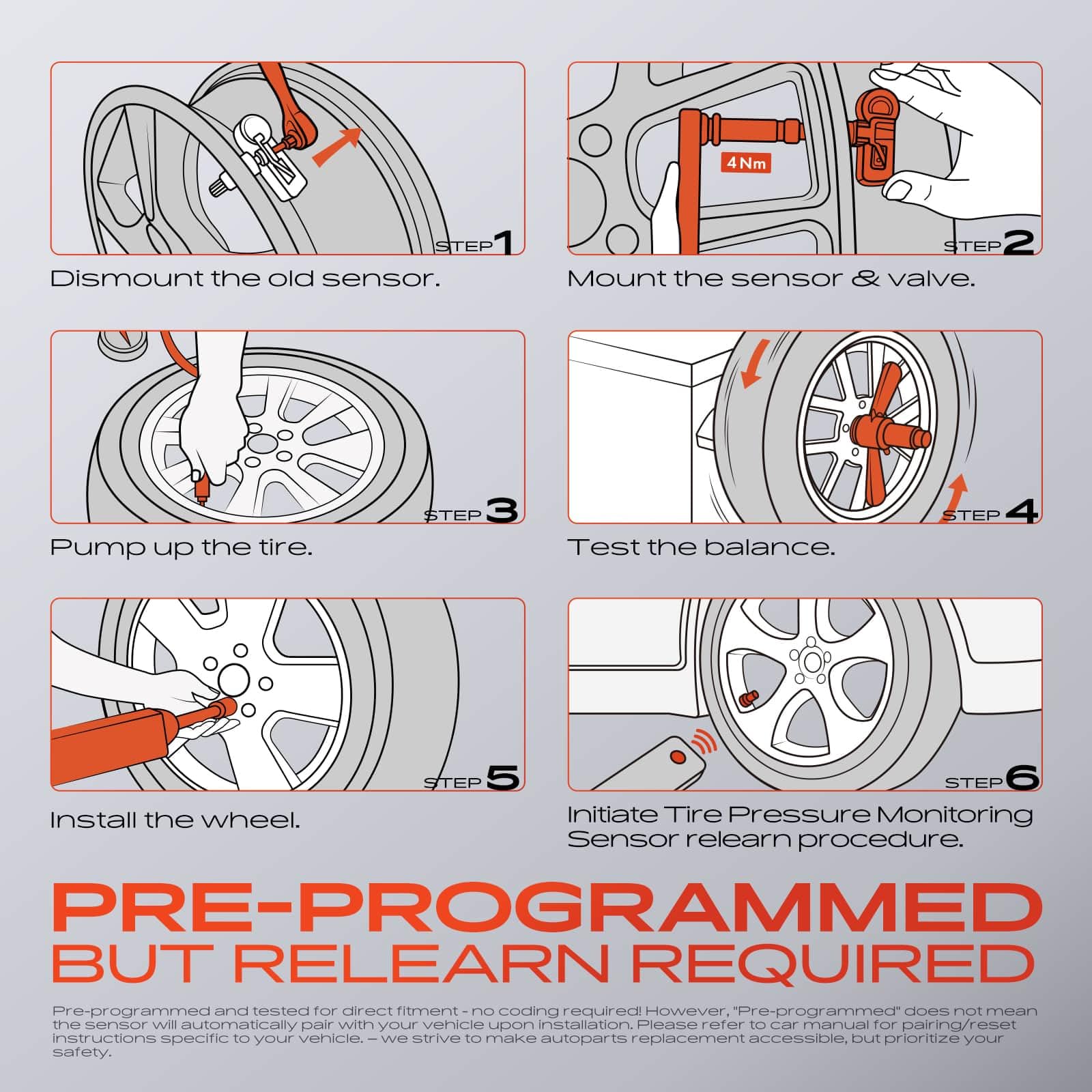 A-Premium Sensore TPMS preprogrammato da 433 MHz, sensore di monitoraggio della pressione degli pneumatici | Compatibili con Chevy, GMC, Cadillac e Buick, Camaro, Cruze, Malibu, Silverado, Sierra, Terrain, Yukon, Lacrosse, 4 pezzi