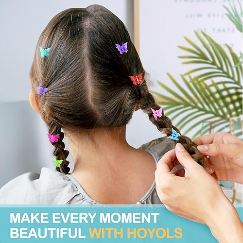 Miniatura 6 de HOYOLS Mini pinzas para el cabello de mariposa, pinzas pequeñas Y2K para niñas, mujeres y niños, bonitos accesorios de cabello de los años 90 para