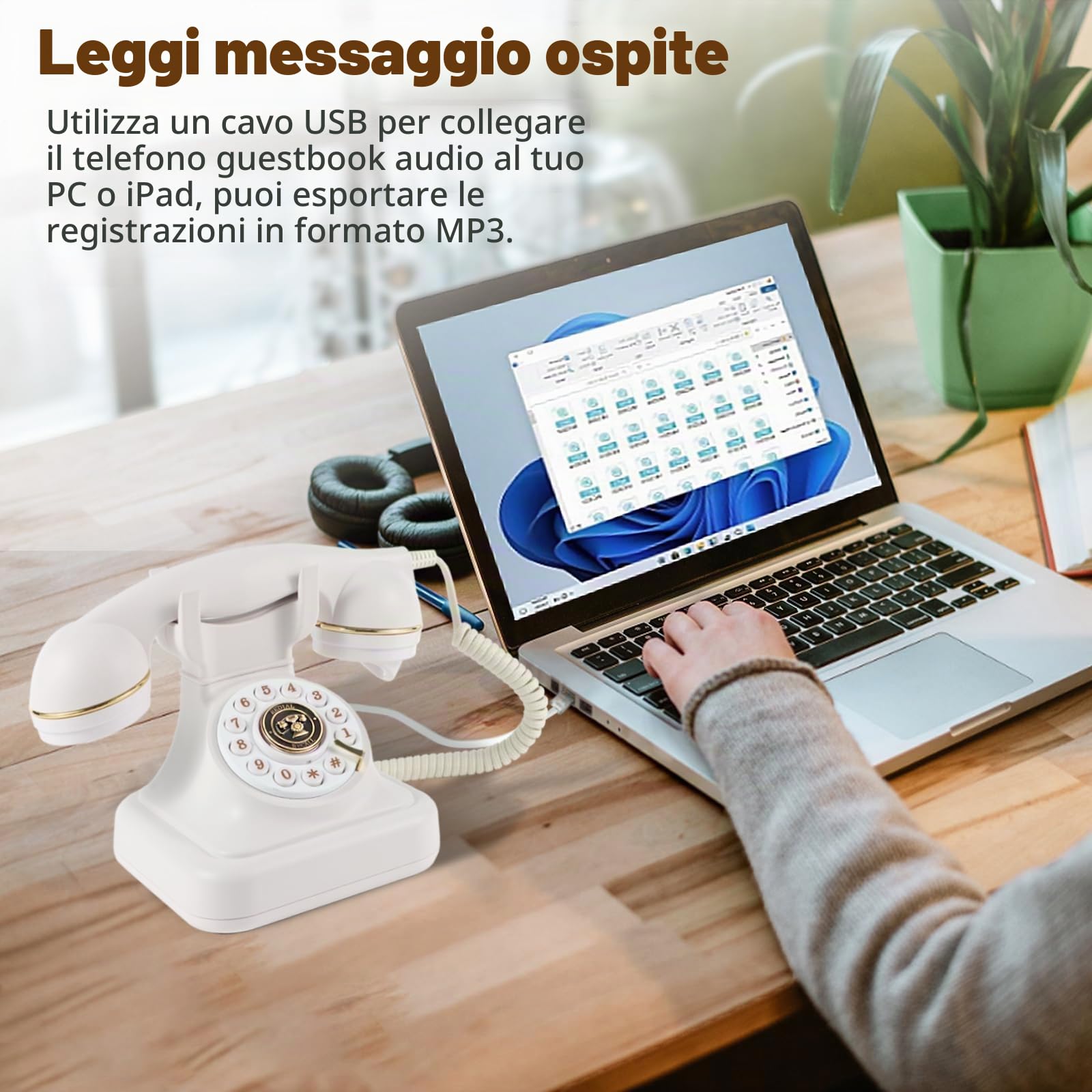 Telefono Libro degli Ospiti Audio per Matrimonio, Libro degli Ospiti Audio, Registra Messaggi Audio con Libro degli Ospiti, Alternativa al Libro degli Ospiti per Matrimonio, Festa di Compleanno, Baby