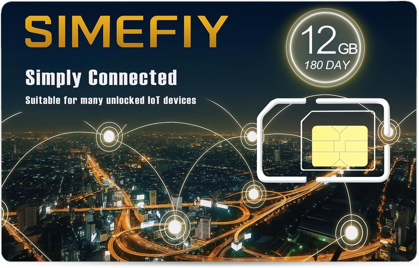 12GB Data Only SIM Card – 180 Days Prepaid, No Contract, USA Compatible with Nationwide Networks, Ideal for Security Cameras, Hunting Trail Cameras, Solar Cameras, IoT Devices