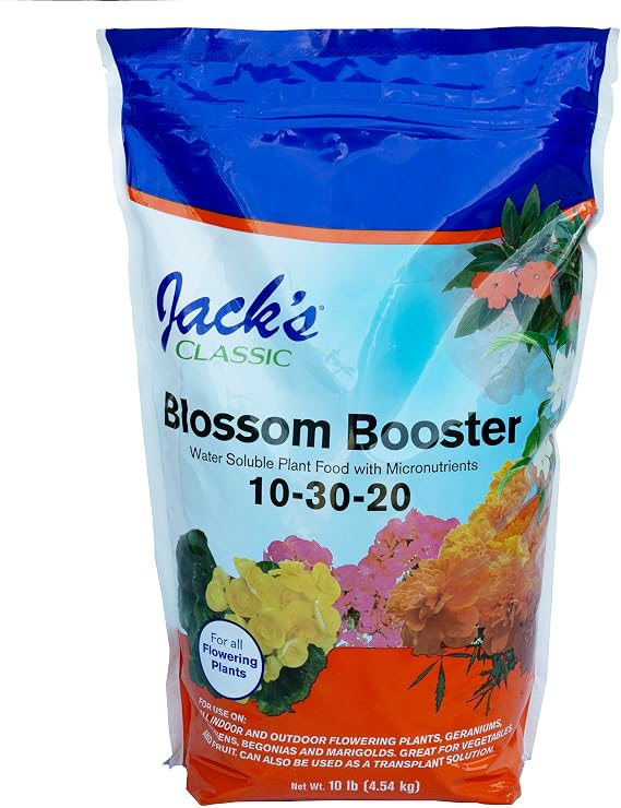 Jacks Classic 10-30-20 Blossom Booster Water-Soluble Fertilizer, 10lb