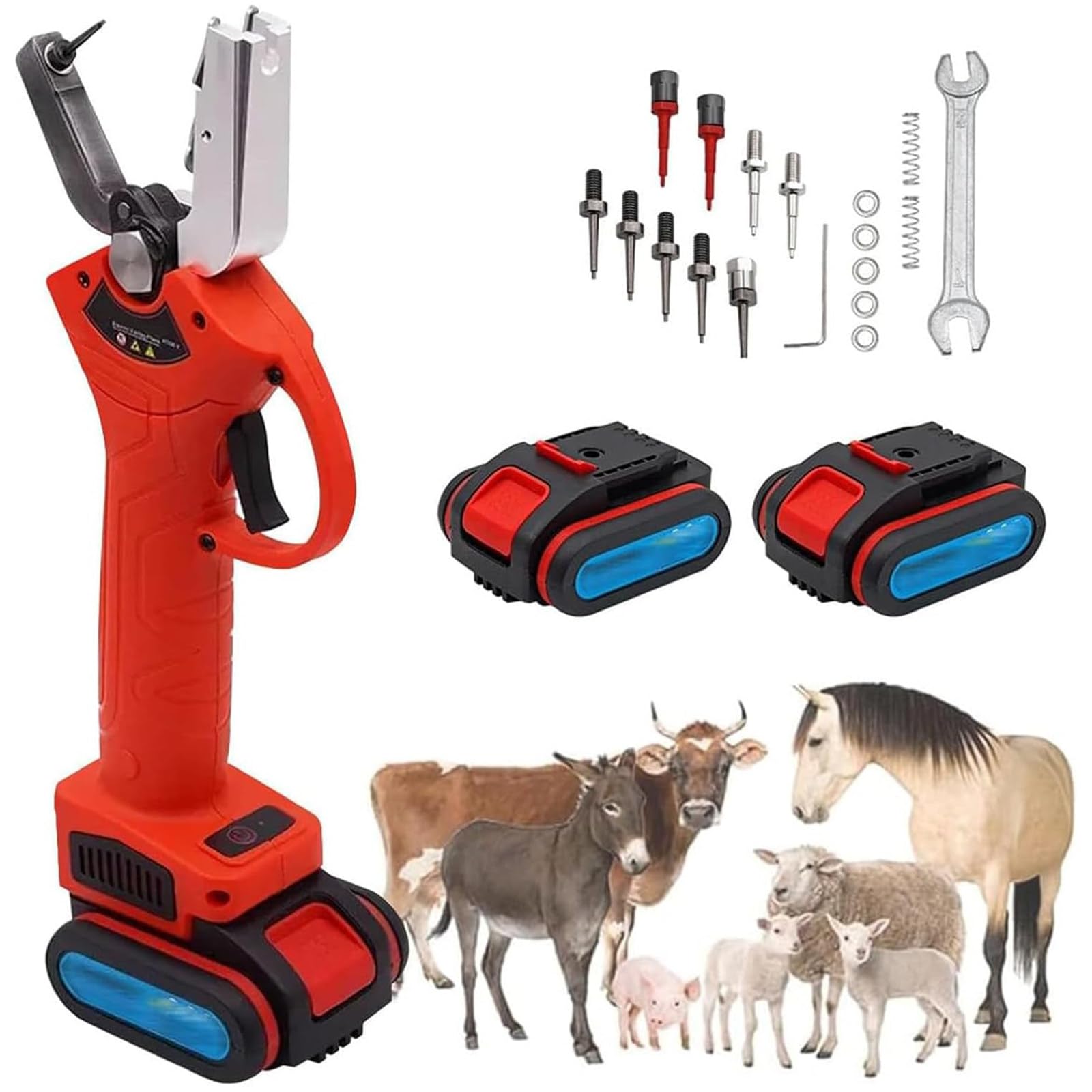 MRKU Ear Tag Pliers,Cordless Livestock Tagging Tool Cattle,Sheep,Pig Electric Plier for - Fast Marking,Reduces Pain,Time and Effort for,Goats,and More
