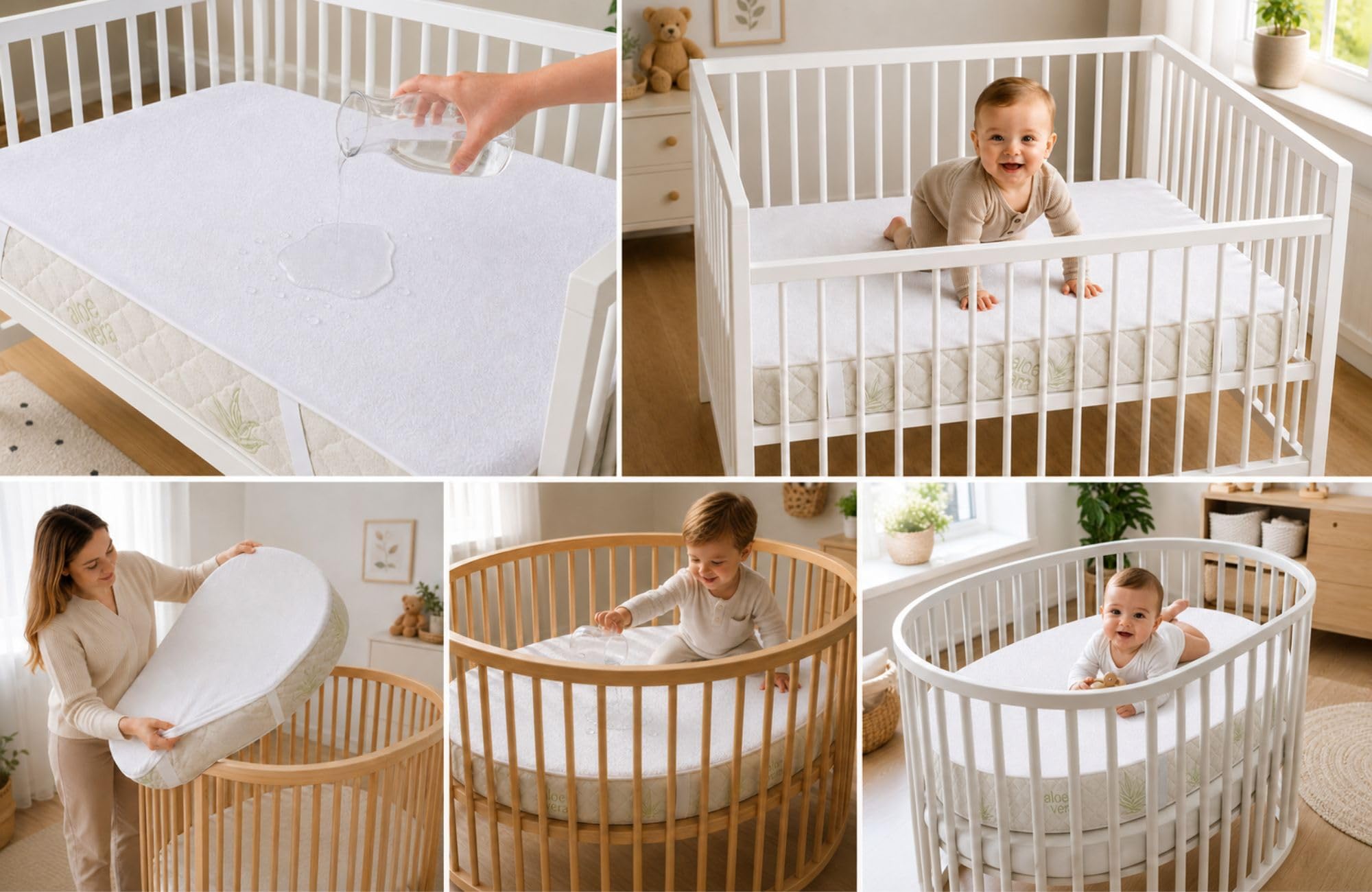 Protector de colchón Impermeable Infantil 35x75 cm - Protection de colchon minicuna chichoneras antiacaros o cubrecolchón Lavable por Cuna niños o niñas 35 x 75