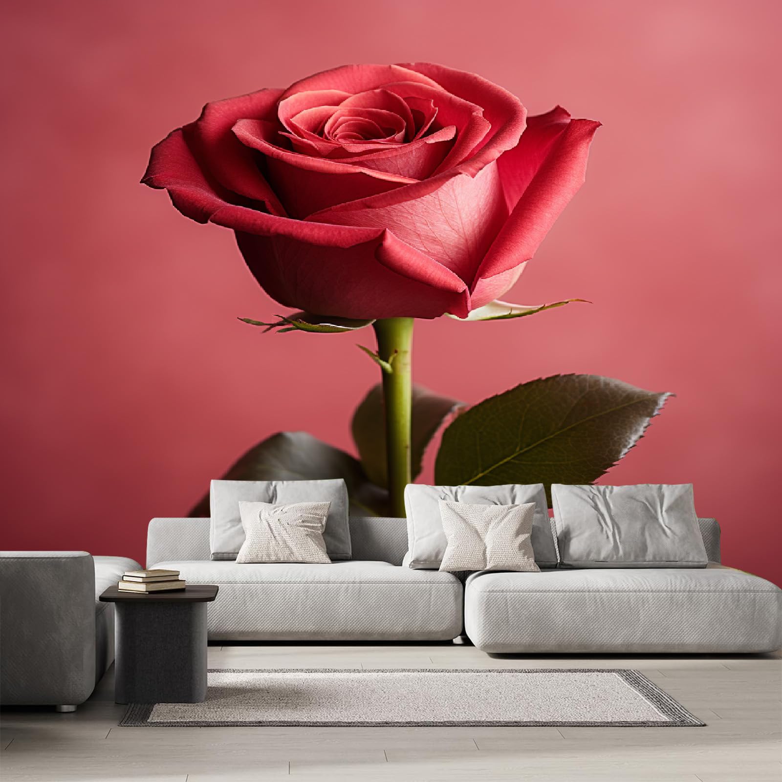 Papier peint panoramique rose 200x140 cm poster mural 3D salon