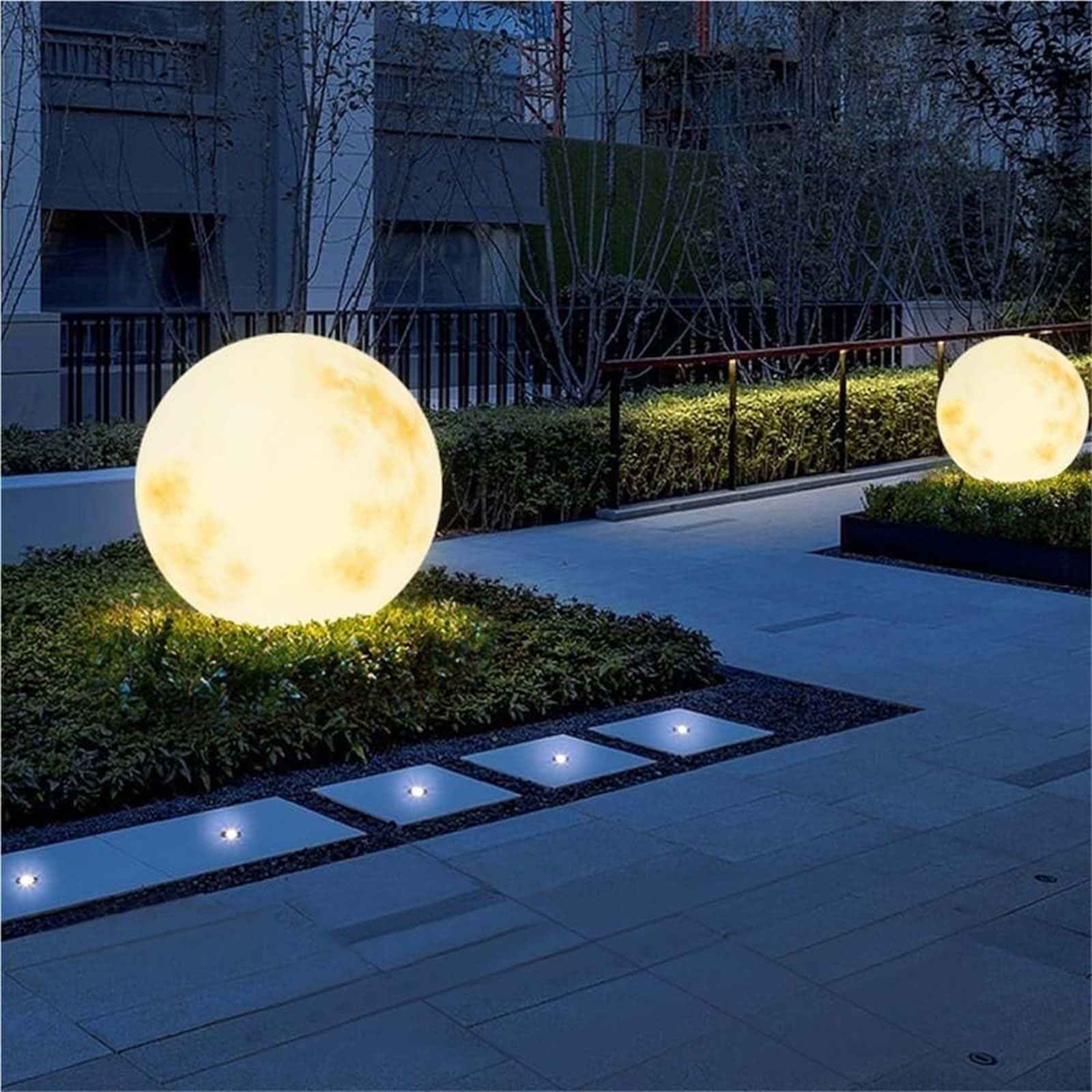 Lampy Led Orb, Wtykowa Lampa Podłogowa W Kształcie Księżyca, Dekoracyjne Oświetlenie Ogrodowe W Kształcie Kuli, Wodoodporne Kule Świetlne Ip65, Nowoczesne Minimalistyczne Oświetlenie Zew 30cm(11.8in)