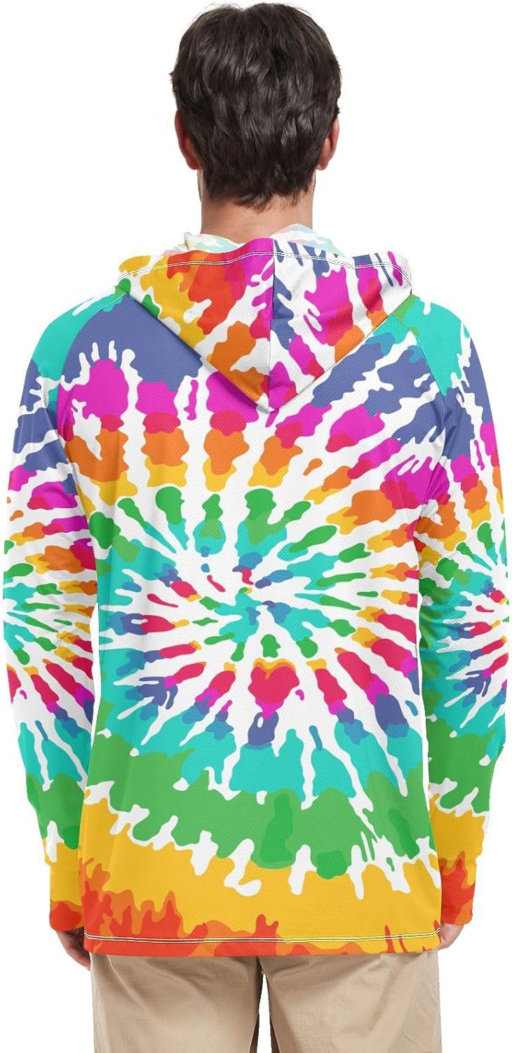 Men's UPF 50+ Sun Protection Hoodie Shirts Rash Guard Performance Fishing Tshirt
