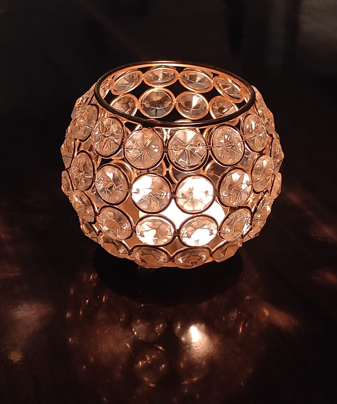 Akanksha Arts Decorative Crystal Tealight - Rare Decor - 9 cms Diameter 1