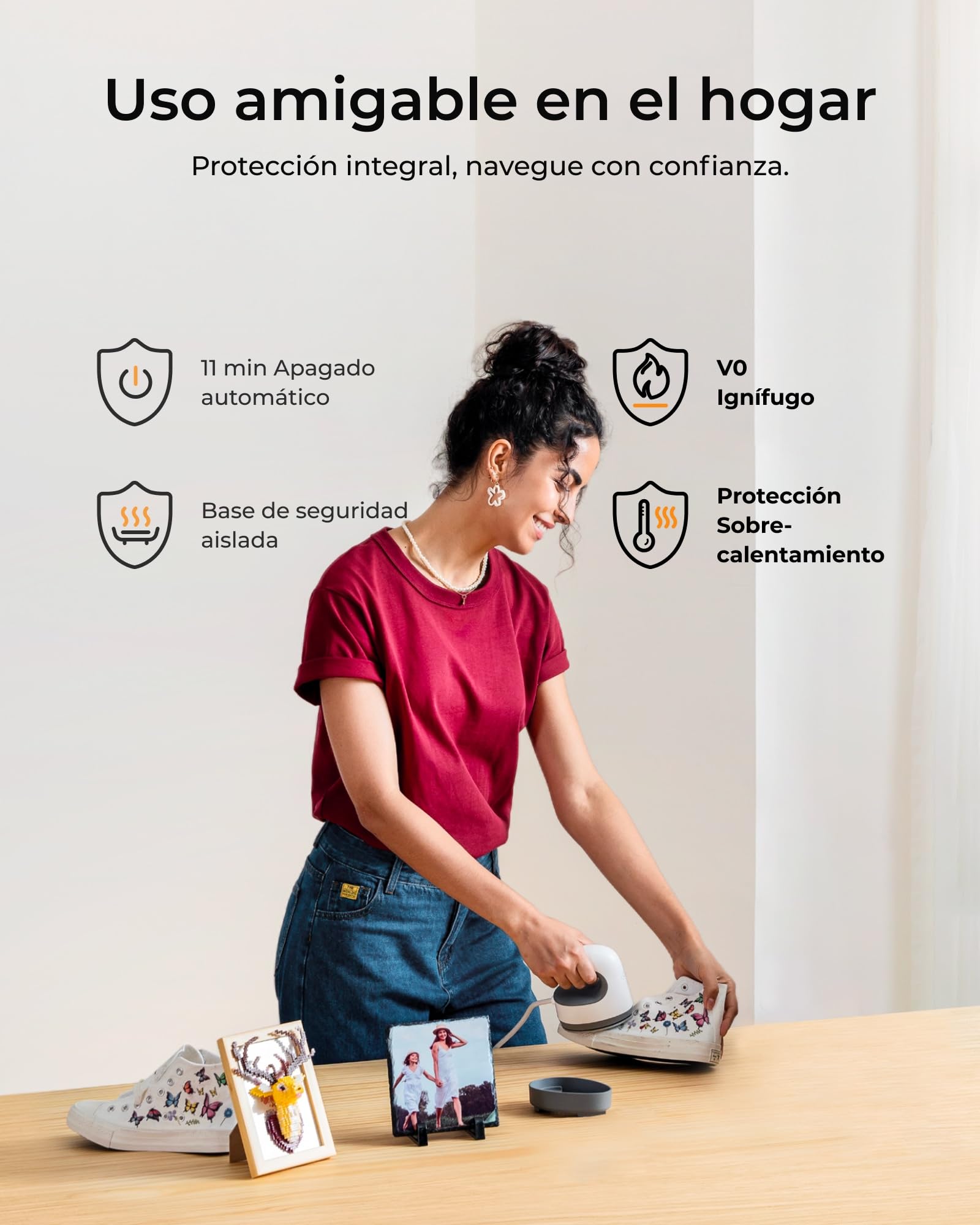 xTool Mini Prensa de Calor Ultraligera con 3 Niveles de Temperatura, Plancha Sublimacion con 200 K NTC Calentamiento más Rápido, Prensa Térmica Portátil para Camisetas, Bolsas, Zapatos y Vinilo