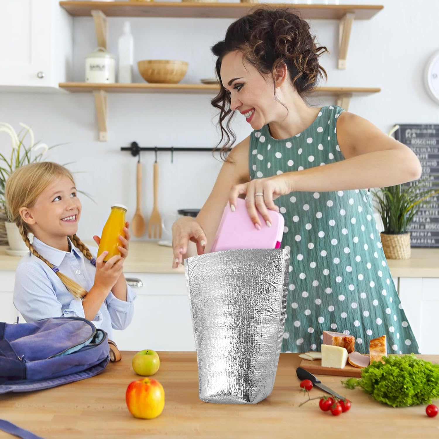 UPKOCH Disposable Foil Insulation Bags 11.81X7.87 Inch Thick Thermal Food-Keeping Pouches for Takeout Picnic Travel Fruit Storage