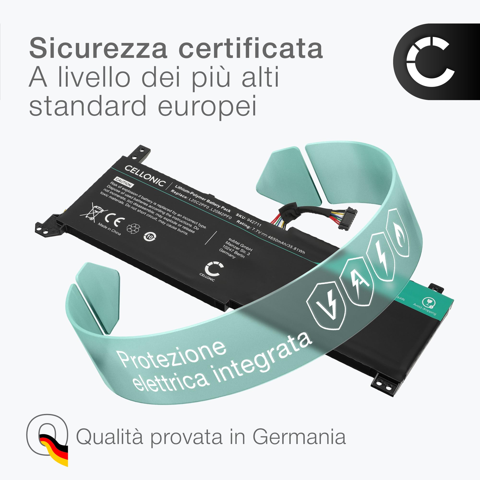 CELLONIC Batteria compatibile con Lenovo IdeaPad 3 15ITL6, 15ALC6, L20L2PF0