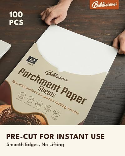 Miniatura 2 de Hojas de papel pergamino resistentes de 16 x 24 pulgadas, 100 piezas de papel pergamino precortado antiadherente completo para hornear, cocinar,