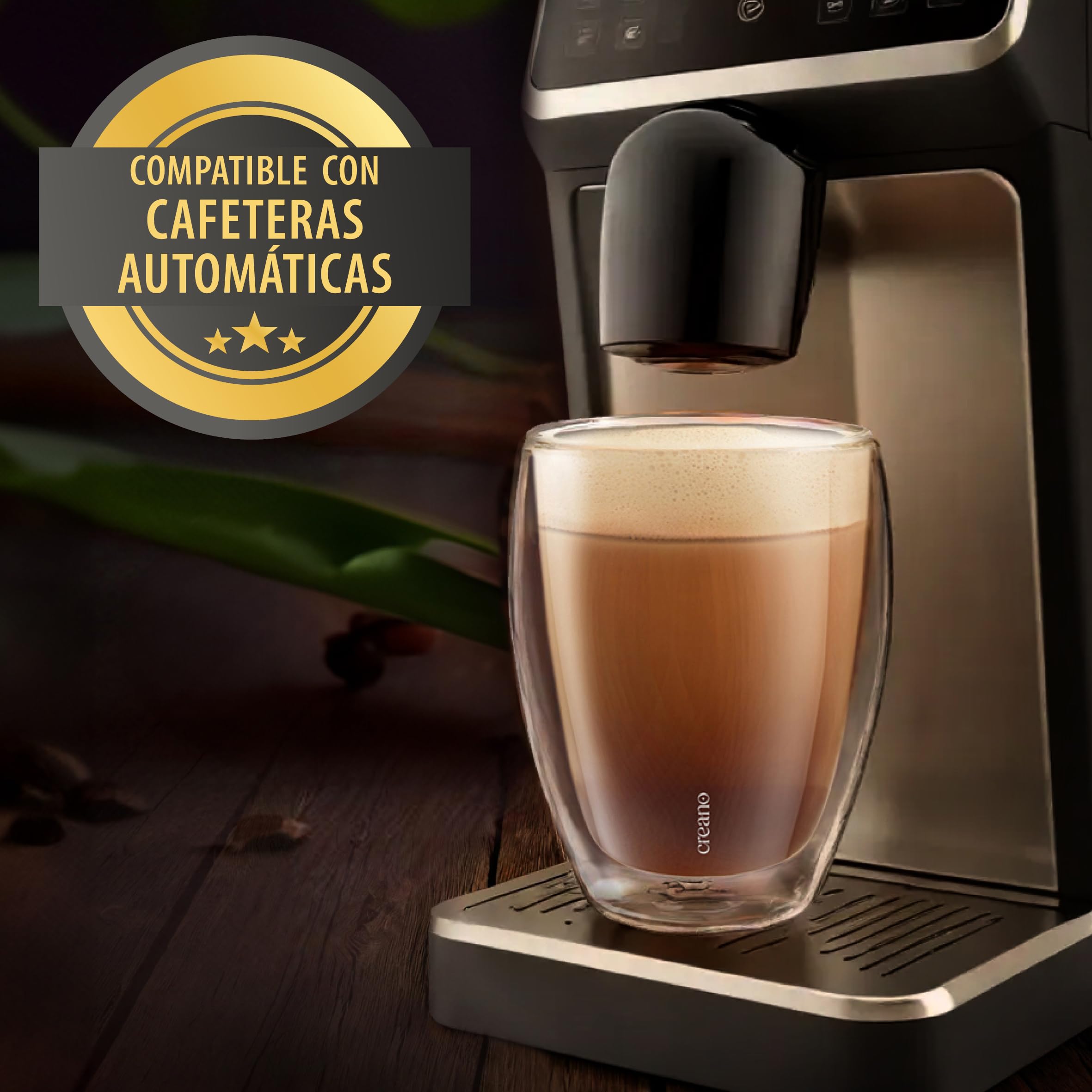 Creano Vasos de Doble Pared de Vidrio de Borosilicato Calidad Gastronómica para Café y Té 250ml – Juego de 6 Vasos