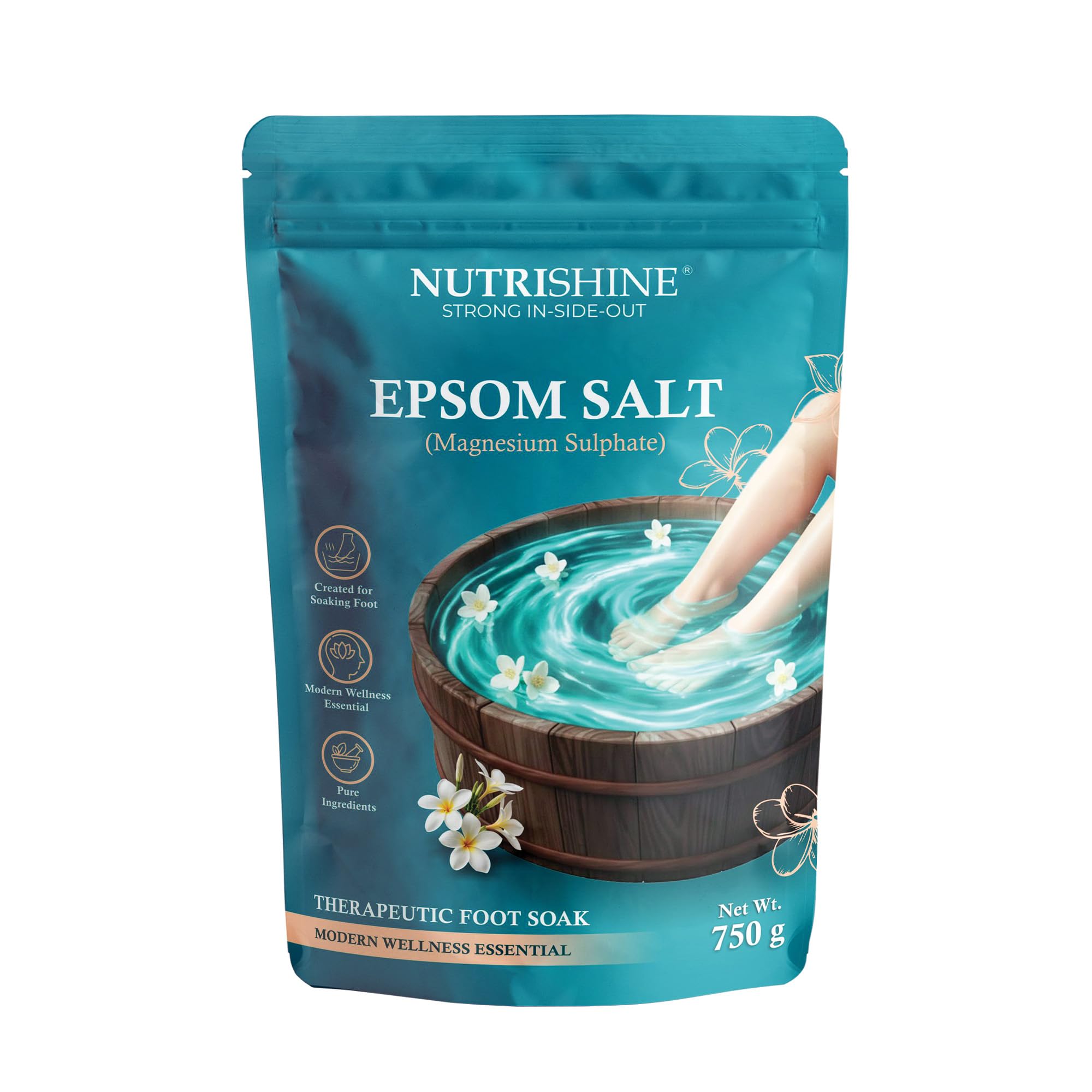 Epsom Salt 750gm Luxury Foot Soak, Magnesium Sulphate,Infused with Botanicals, For Bath & Soak use-picture-20