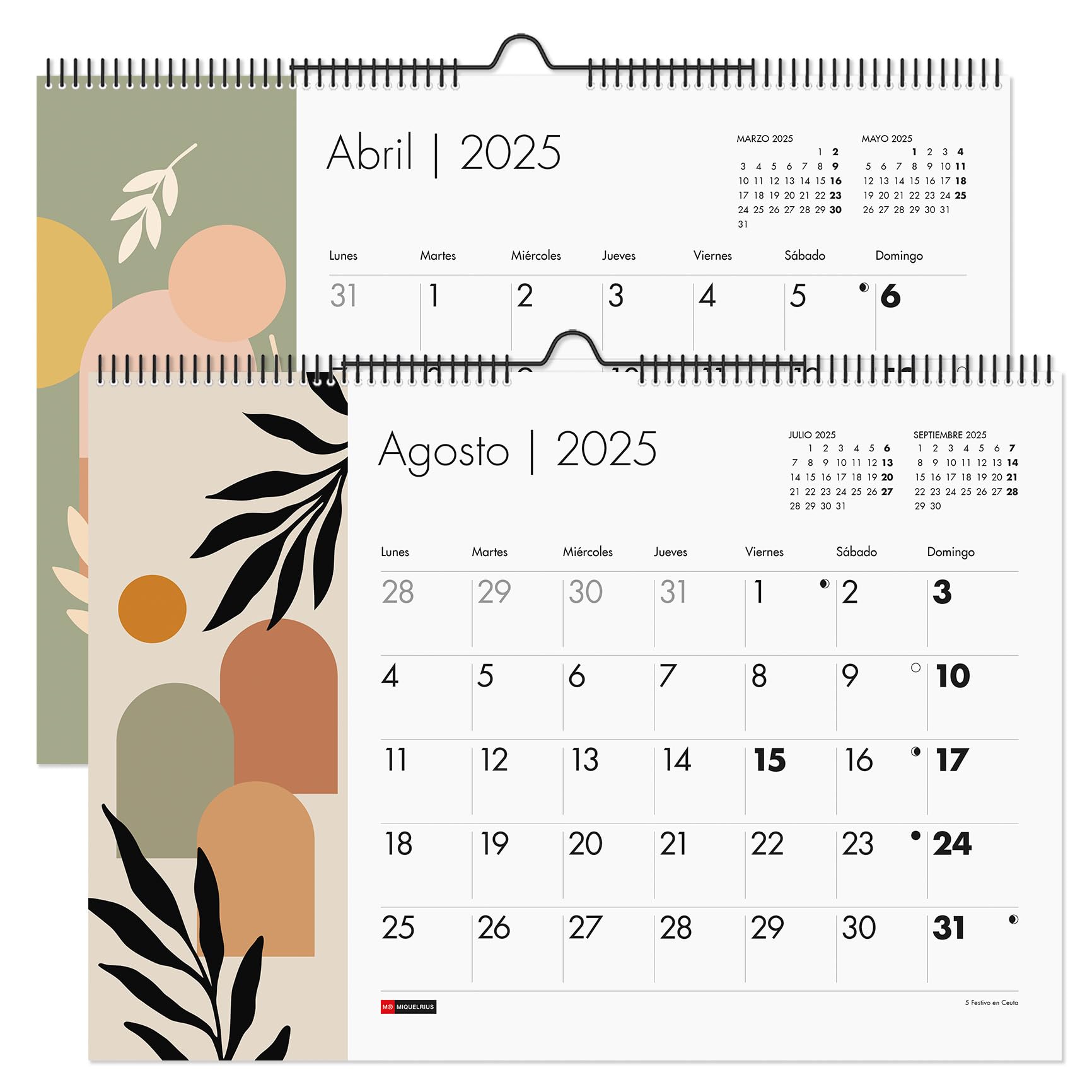 Miquelrius, 2025 Wall Calendar, A3 Calendar: 420 x 296 mm, with note space, 2025 calendar, double spiral binding - Image 3