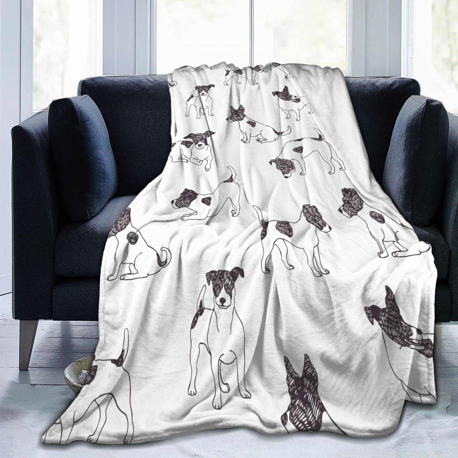 Amazon｜毛布 かわいい ジャックラッセルテリア 犬柄 アニメ ひざ掛け