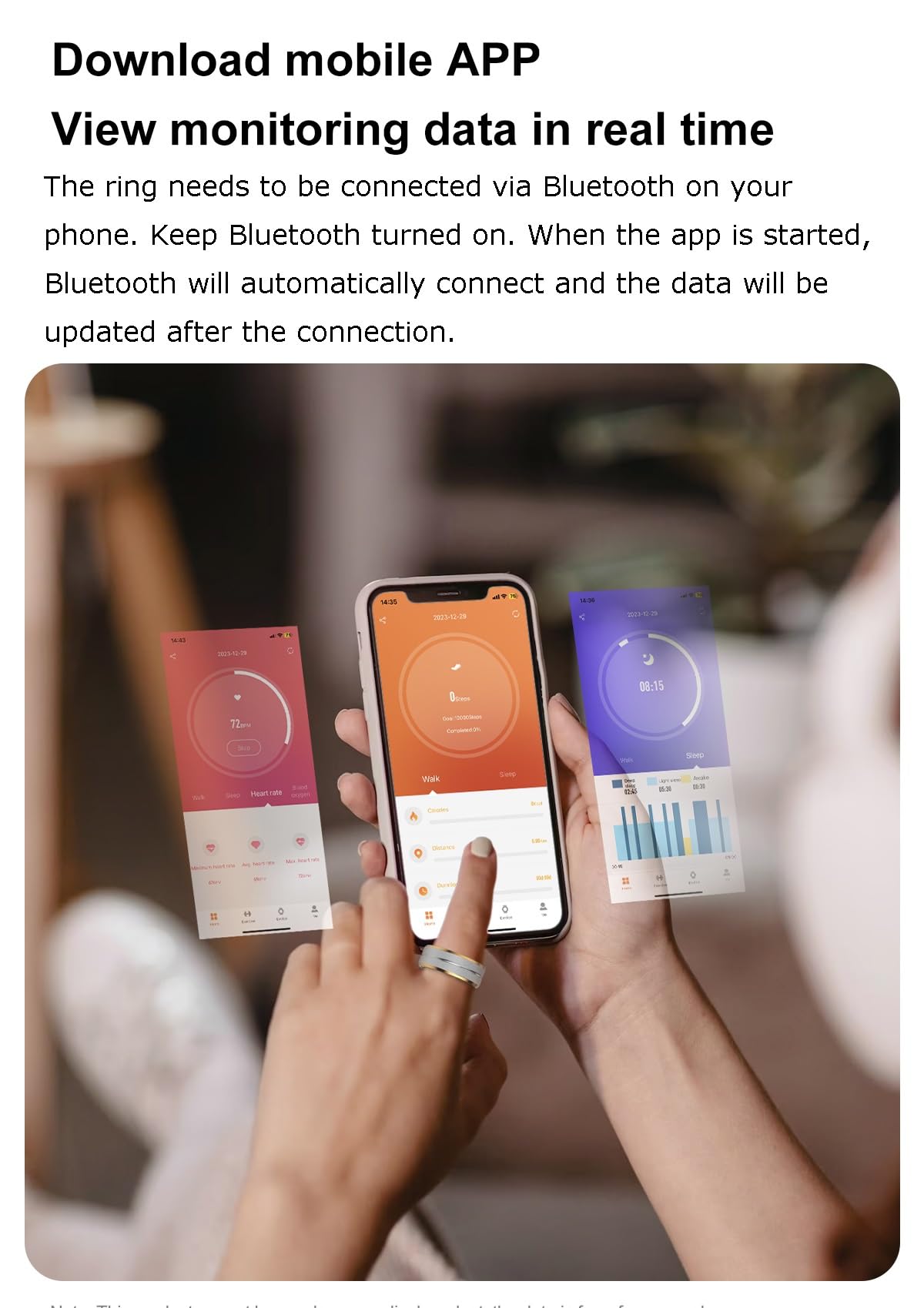 Anillo de Uso Inteligente Seguimiento del Sueño Saludable Monitoreo de la Salud a Prueba de Agua Sensor de Frecuencia Cardíaca Monitoreo Multimodo Durante Todo el Día(Silver,12#)