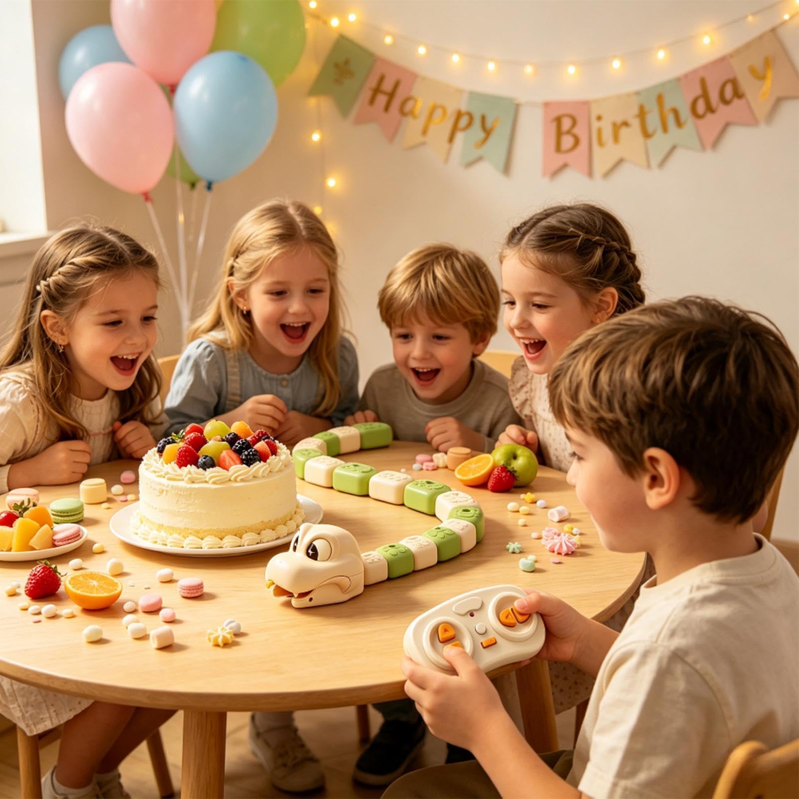 Generico Set Trenino Giocattolo Di Scivolamento Magnetico Serpente Mangia | Vagoncini Telecomandati Con E Suoni Per Compleanno Natale Bambini E Bambine