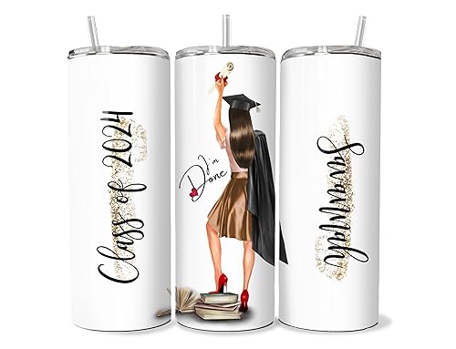 Custom Stainless Steel Tumbler with Straw and Lid for Graduation Class of 2023 Im Done Unique Graduation Tumbler Personalized Tumbler for Graduates