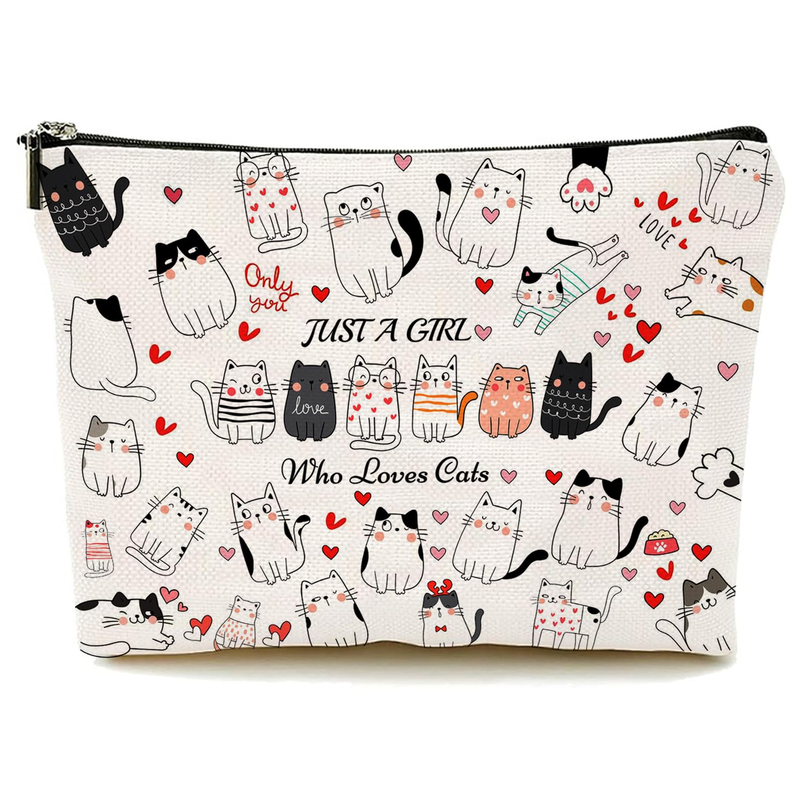 Cat Makeup Bags, Cat Lover Gifts for Girls Women, Cute Cosmetic Bag Birthday Christmas Gifts for Her, Sister, Daughter, Women