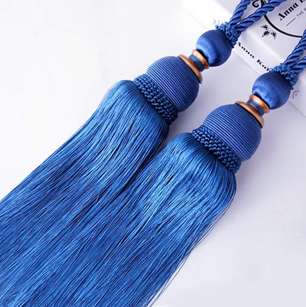 Selling Wonderful Curtain Holdbacks Curtains Tiebacks Home Decorative Braided Buckle Fastener Accessories Window Drapery Ball Tassels Tiebacks, Set of 2 (Blue)