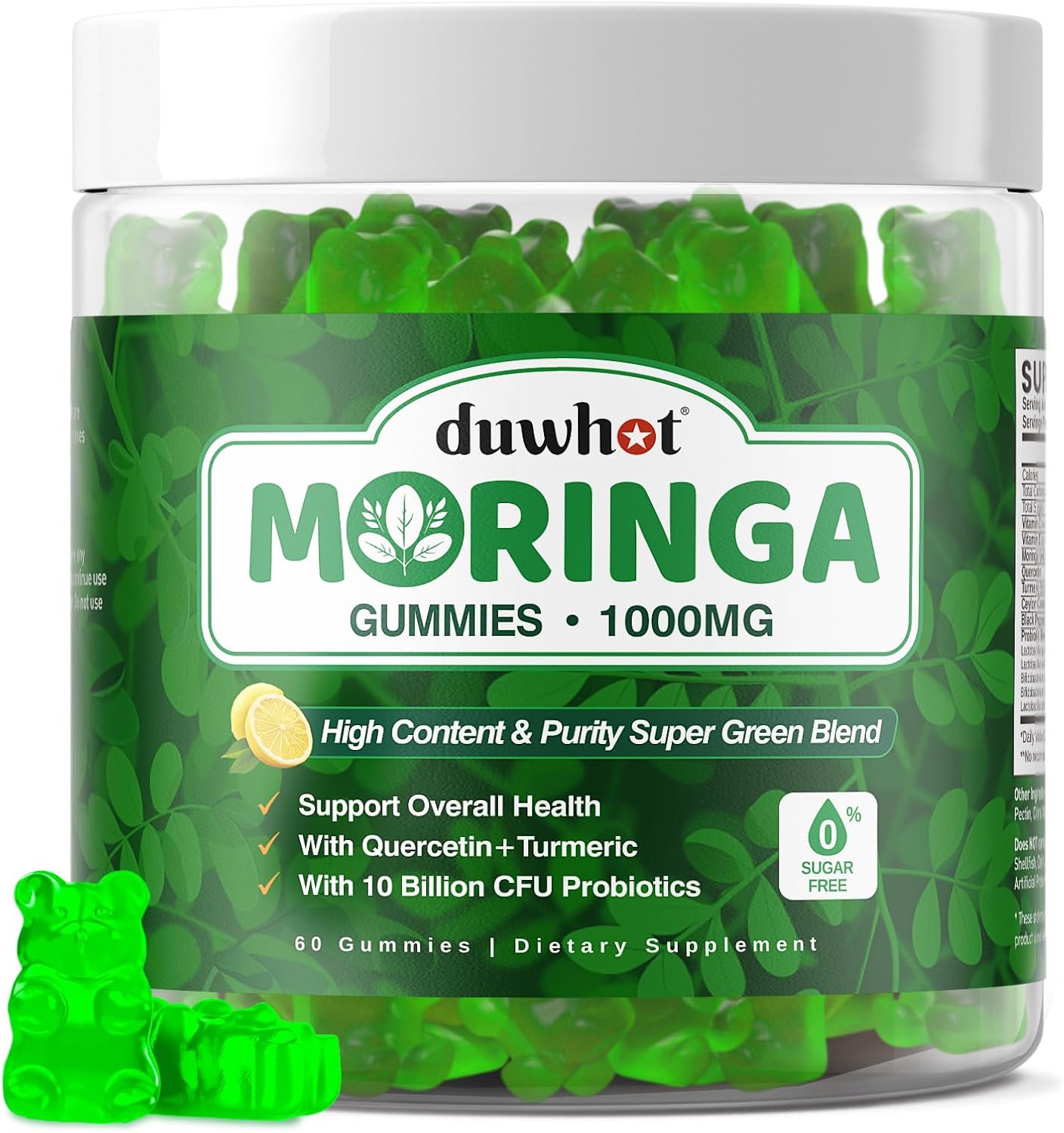 Moringa Gummies for Women Men, Pure Organic Moringa Leaf Extract Supplement