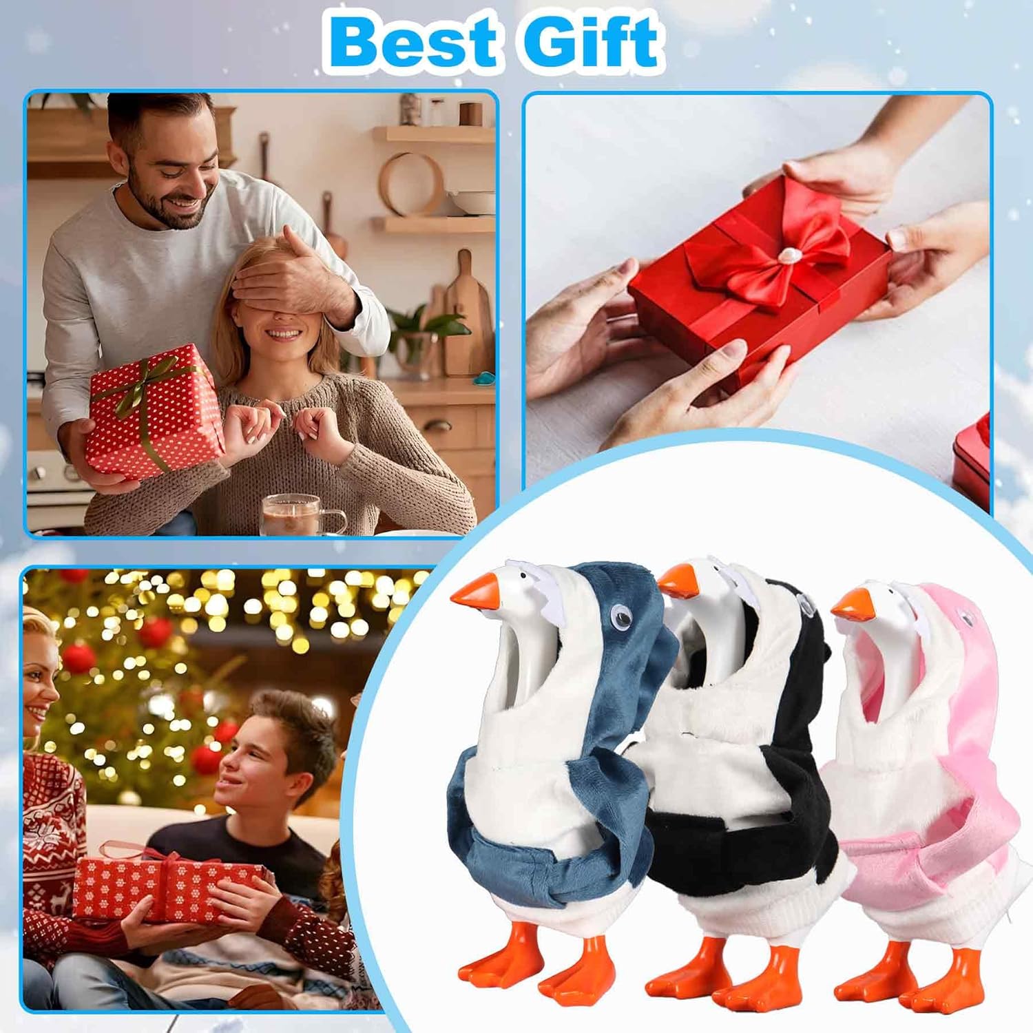 3 Pcs Desk Goose Outfits 7 Inch, Desktop Goose Accessory Mini Shark Hoodie