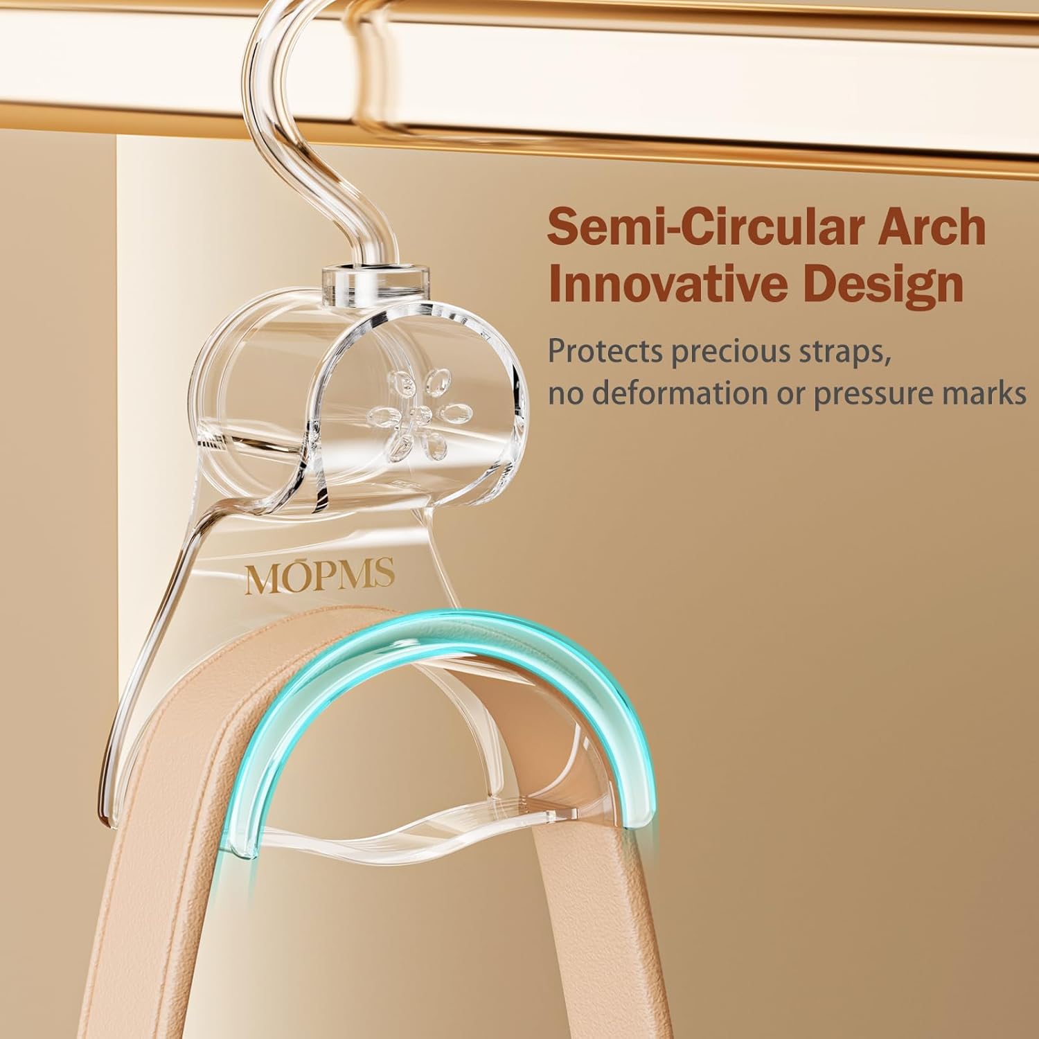 3 Pieces Clear Purse Hanger Closet, Luxury Crystal Bag Hangers Hooks with 360-Degree Rotation, Durable Handbag Backpack Purse Organizer for Closet