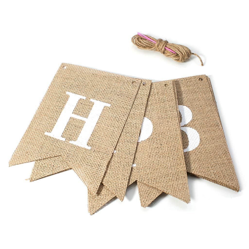 Rmerasor Guirlande « Happy Birthday » En Lin Vintage - Décoration D