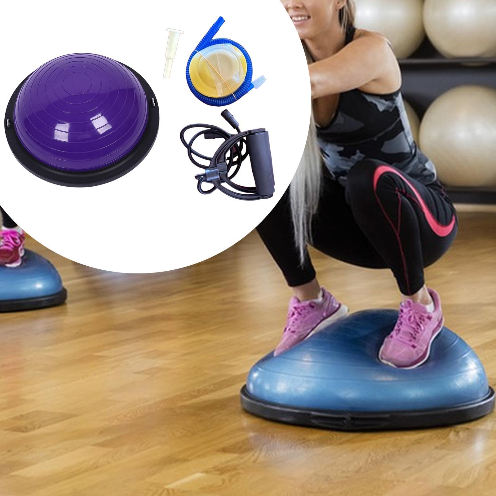 harayaa Gleichgewichtsball Balance Kissen Gymnastikball Und Trainingsball Aus PVC mit Strukturierter Standfläche für Pilates Und Funktionelles Training Z