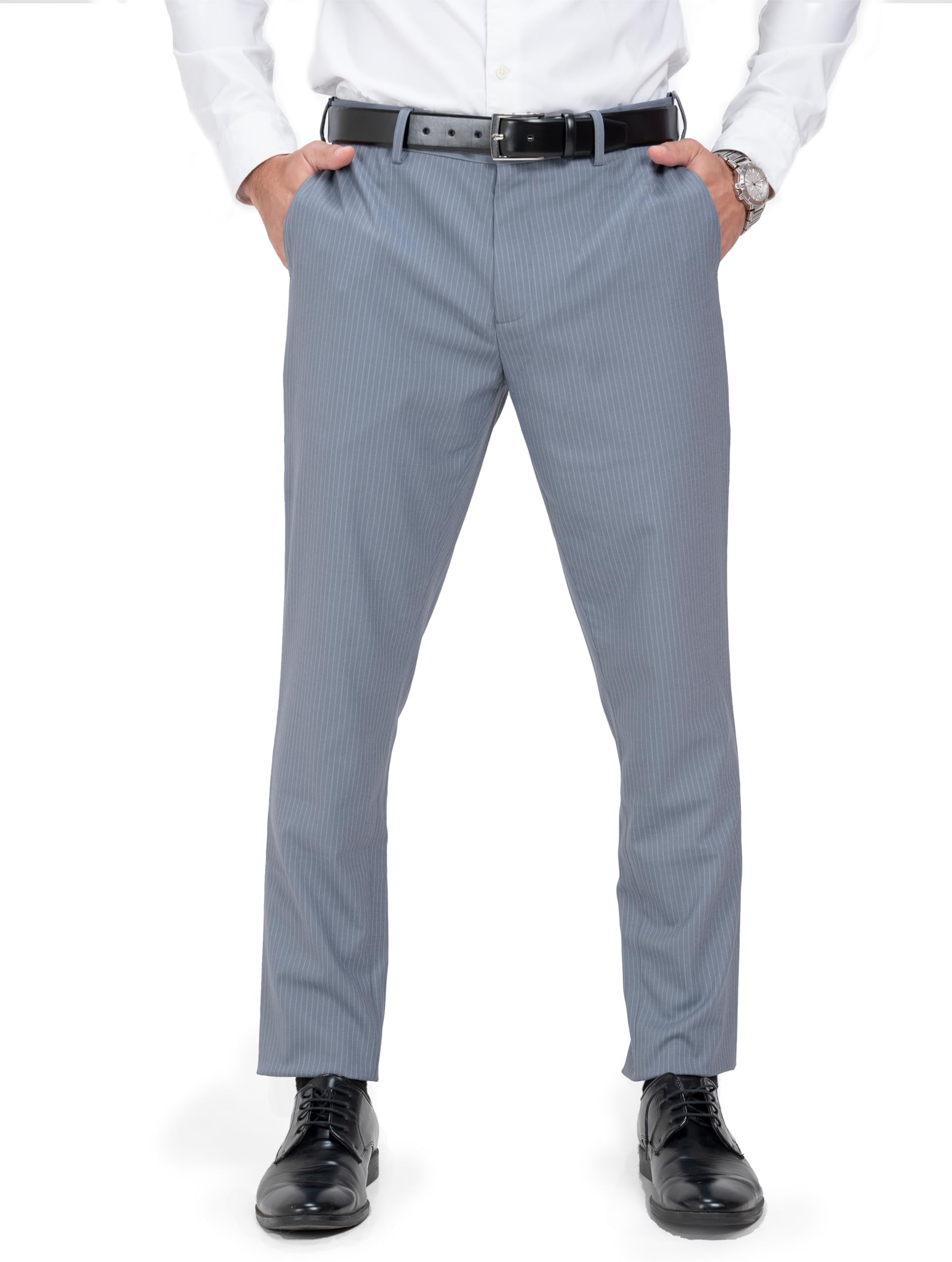 The Pant ProjectLuxury PV Lycra Stretchable Formal Checks Pants for Men | Stylish Slim Fit Men's Wear Trousers for Office or Party