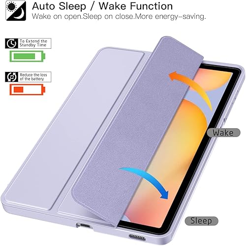 Miniatura 4 de ZtotopCase Funda para Galaxy Tab S6 Lite 20222020 de 10.4 pulgadas con soporte para bolígrafo, encendido y apagado automático, funda delgada de