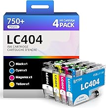LC404 MFC-J1205W LC404XL Ink Cartridges Replacement Compatible for Brother LC 404 LC404XL LC-404 Work with MFC-J1205W MFC-J1215W MFC J1205W J1215W Printer (4 Pack, Black Cyan...