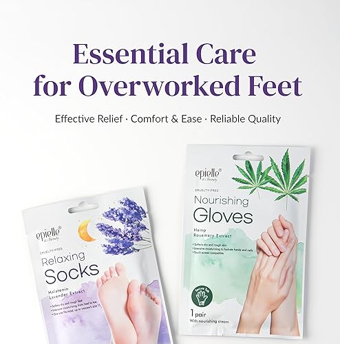 Miniatura 8 de Epielle Relaxing Foot Mask 6 Pairs, Soften and Restore with Melatonin & Lavender Extract, Deep Moisturizing Socks for Dry, Cracked Feet, Self Care