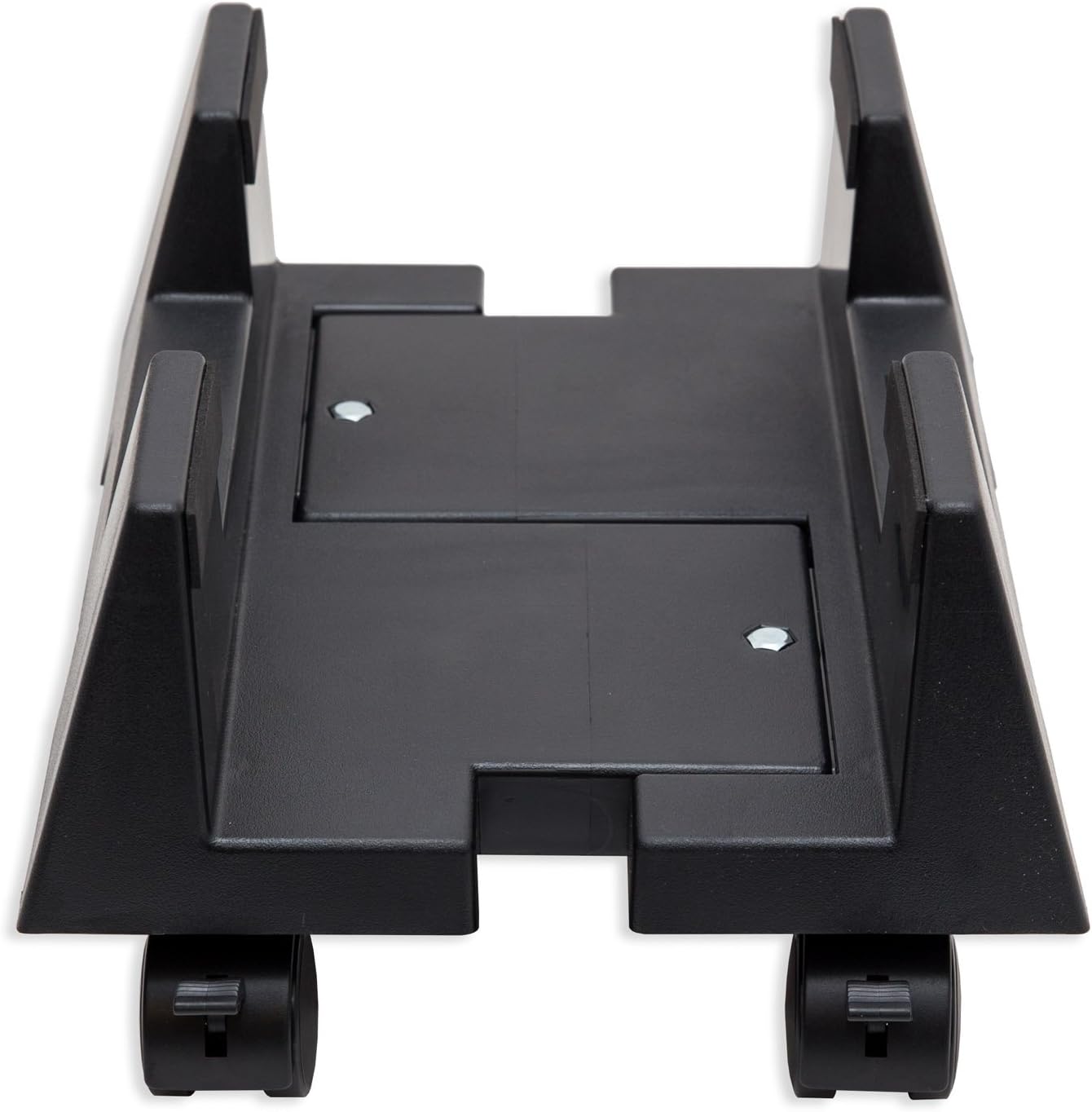IO CREST Mobile Desktop Tower Computer Floor Stand Rolling Caster Wheels with Support Walls and Adjustable Width from 6" to 10"