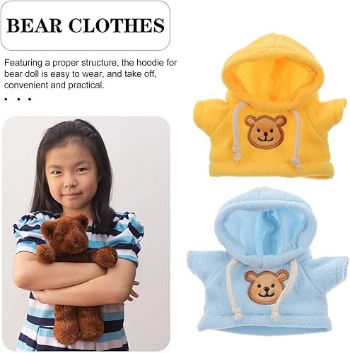 Miniatura 9 de Toyvian 2 piezas de disfraz de oso de peluche pequeño, traje de peluche para niña y niño, suéter con capucha, ropa de lindo animal de peluche para