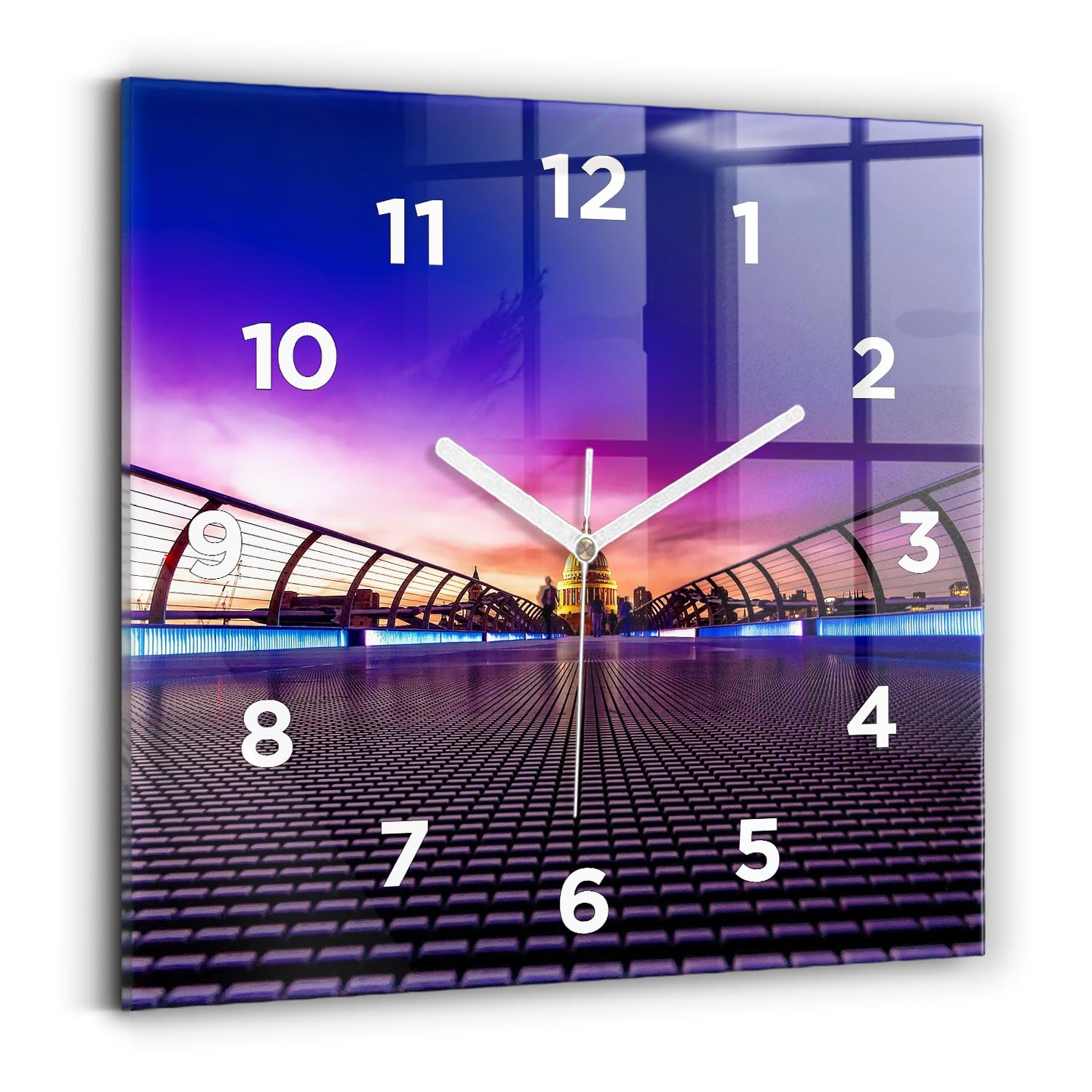 Horloge murale 30x30 cm affichage analogique et mécanisme silencieux Wallfluent