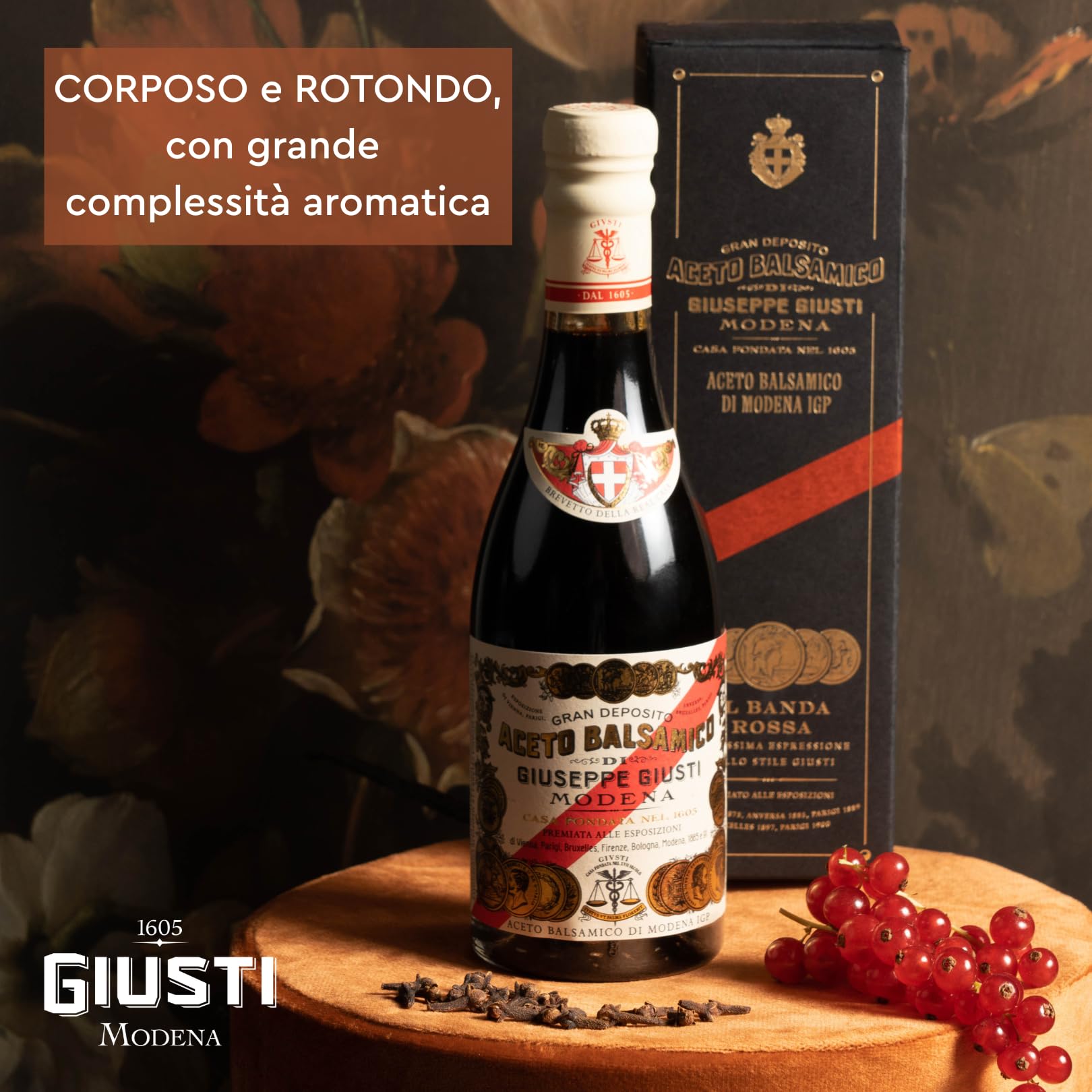 Giusti - Aceto Balsamico di Modena IGP 5 Medaglie d’oro – Champagnotta 250ml con astuccio
