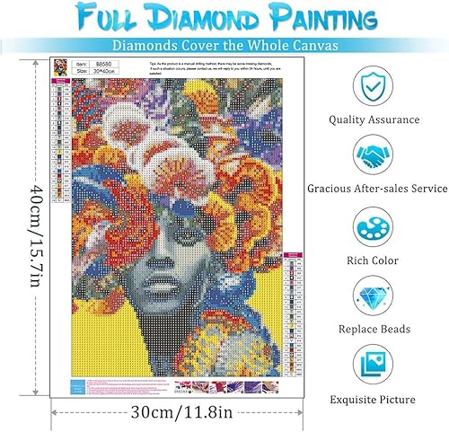 Miniatura 2 de TIDYTIDE Kits de pintura de diamantes para adultos y niñas, kit de arte de diamantes para adultos, arte de diamantes 5D para decoración de pared del