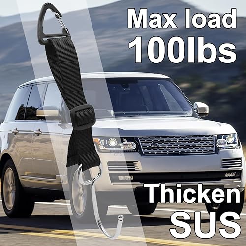 Miniatura 6 de LYCARESUN Paquete de 4 ganchos para reposacabezas de asiento de automóvil para bolsos y bolsas, gancho para bolso de automóvil, gancho ajustable