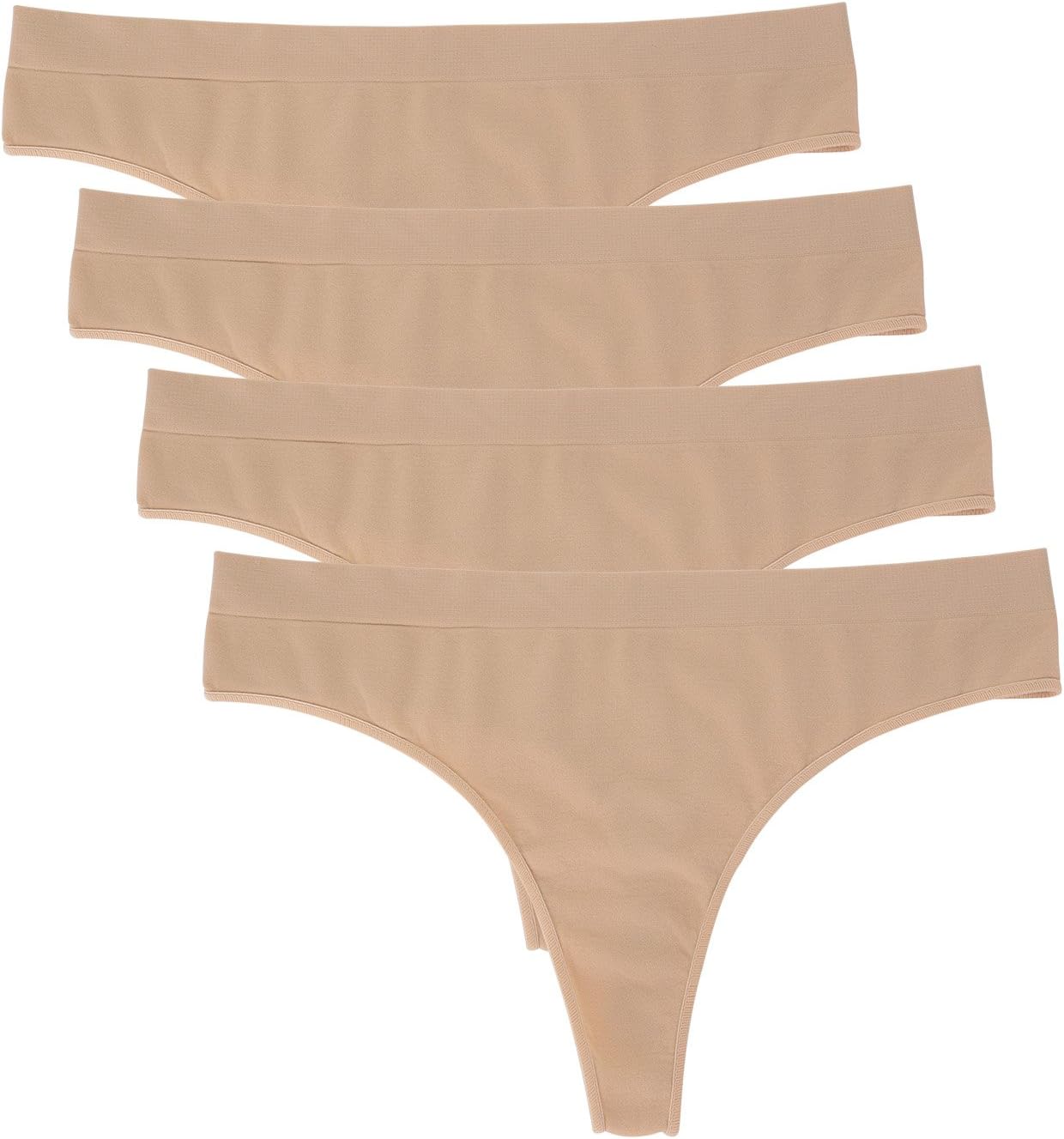 4 to 7 Pack Women’s Thongs Nylon Spandex Panties Bikini Underwear